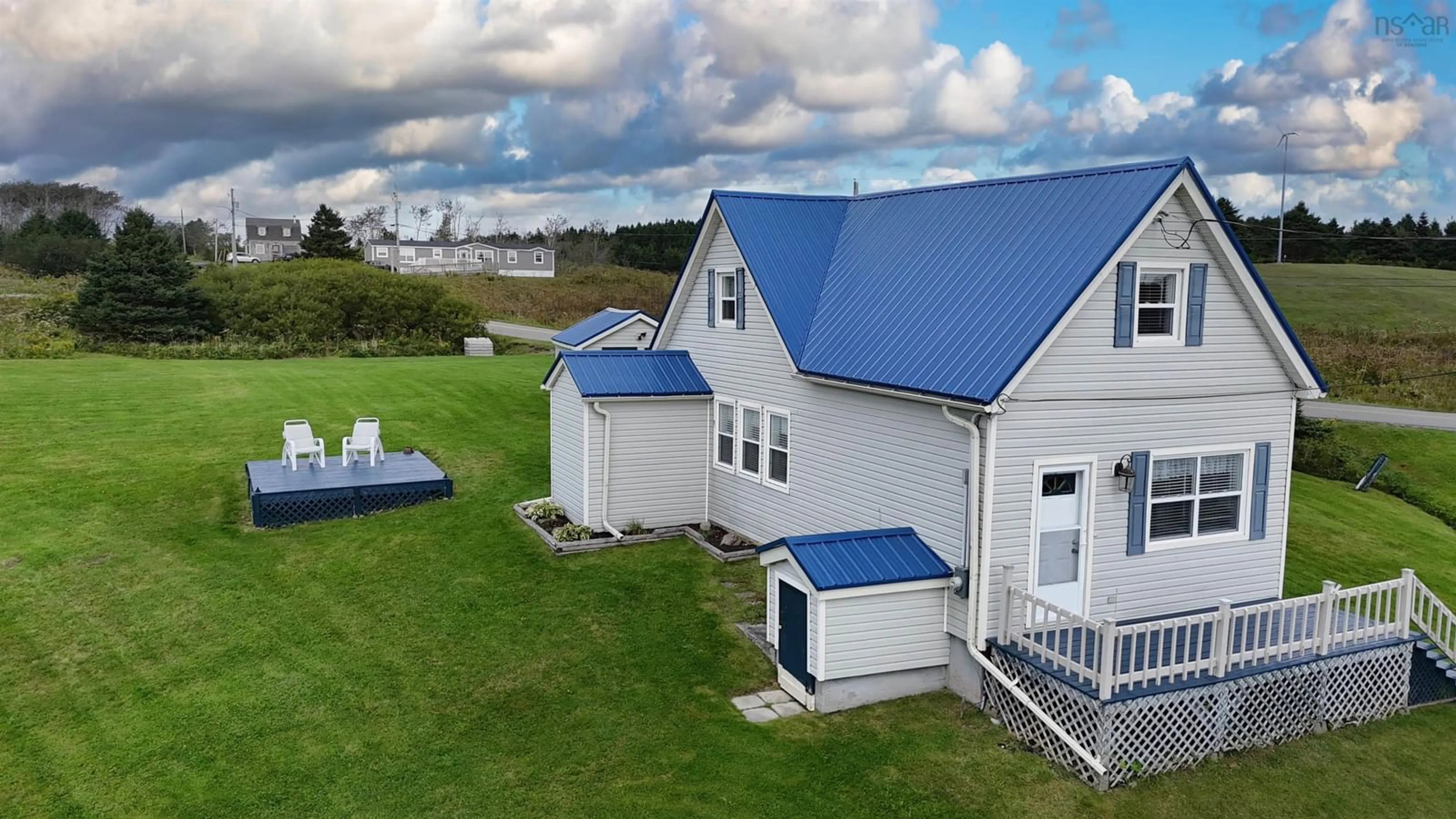 A pic from outside/outdoor area/front of a property/back of a property/a pic from drone, water/lake/river/ocean view for 118 Chapel Cove Rd, L'Ardoise Nova Scotia B0E 2X0