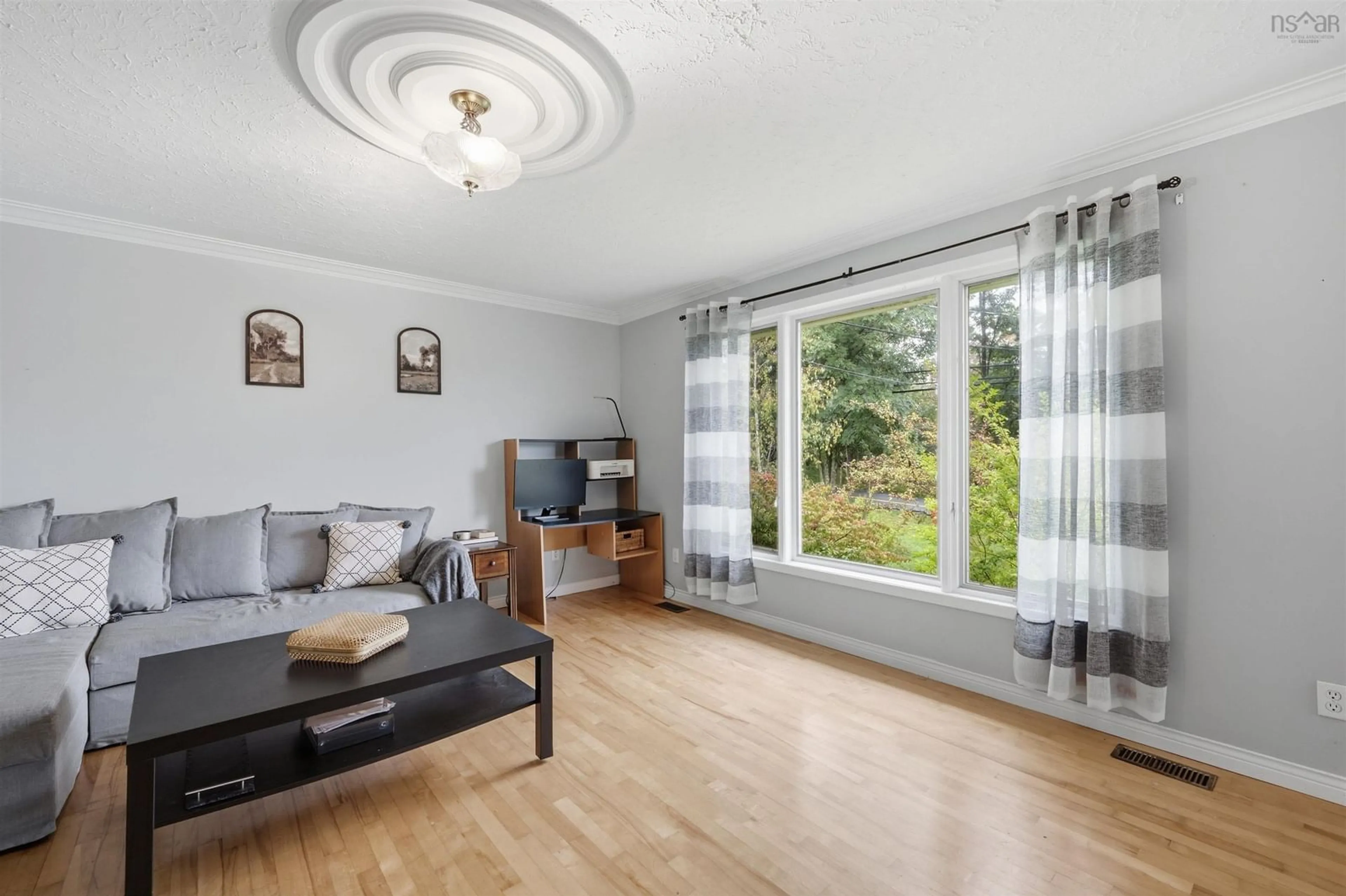 Living room with furniture, wood/laminate floor for 196 Lake Major Rd, Westphal Nova Scotia B2Z 1B3