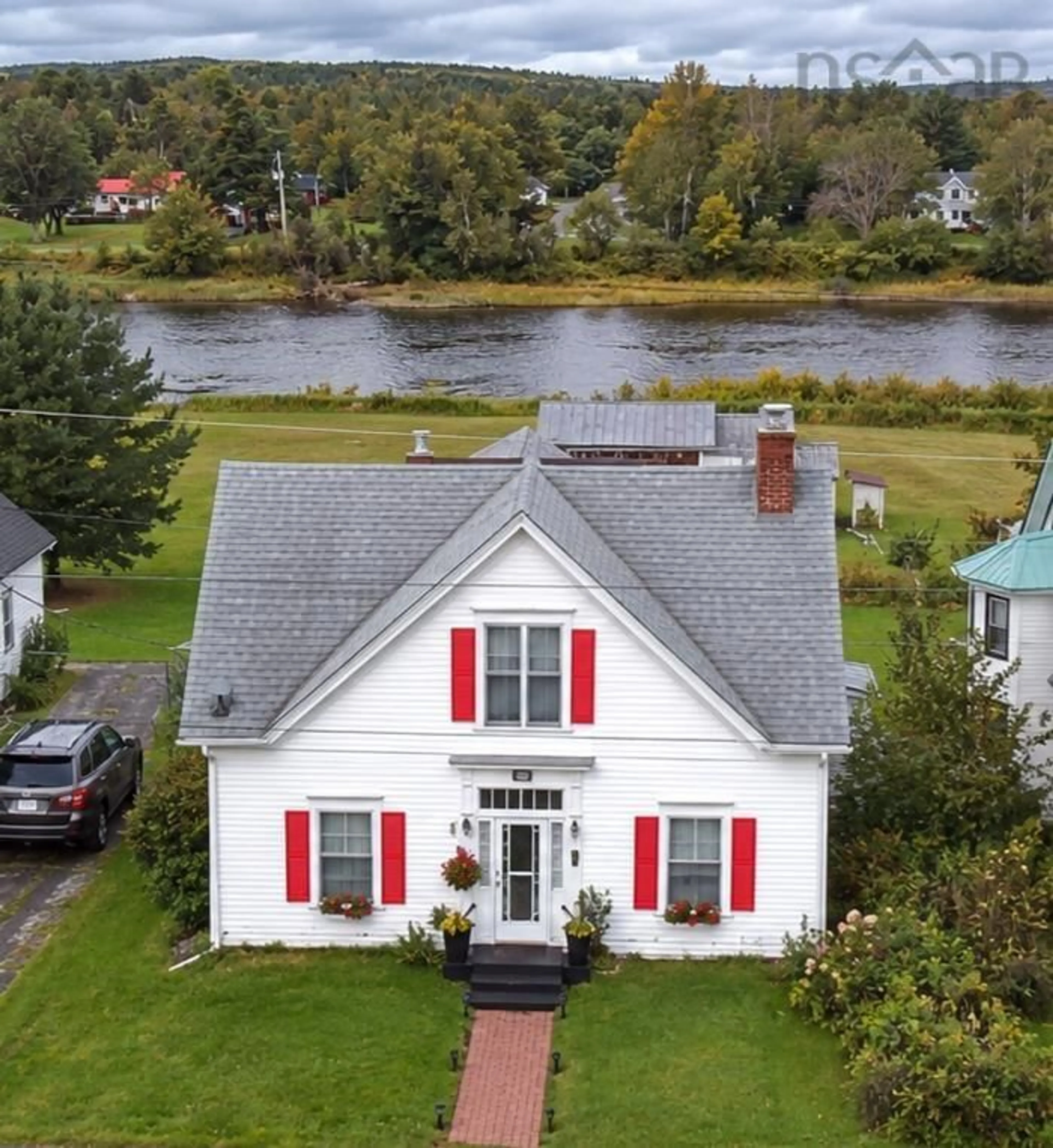 A pic from outside/outdoor area/front of a property/back of a property/a pic from drone, water/lake/river/ocean view for 8153 7 Hwy, Sherbrooke Nova Scotia B0J 3C0