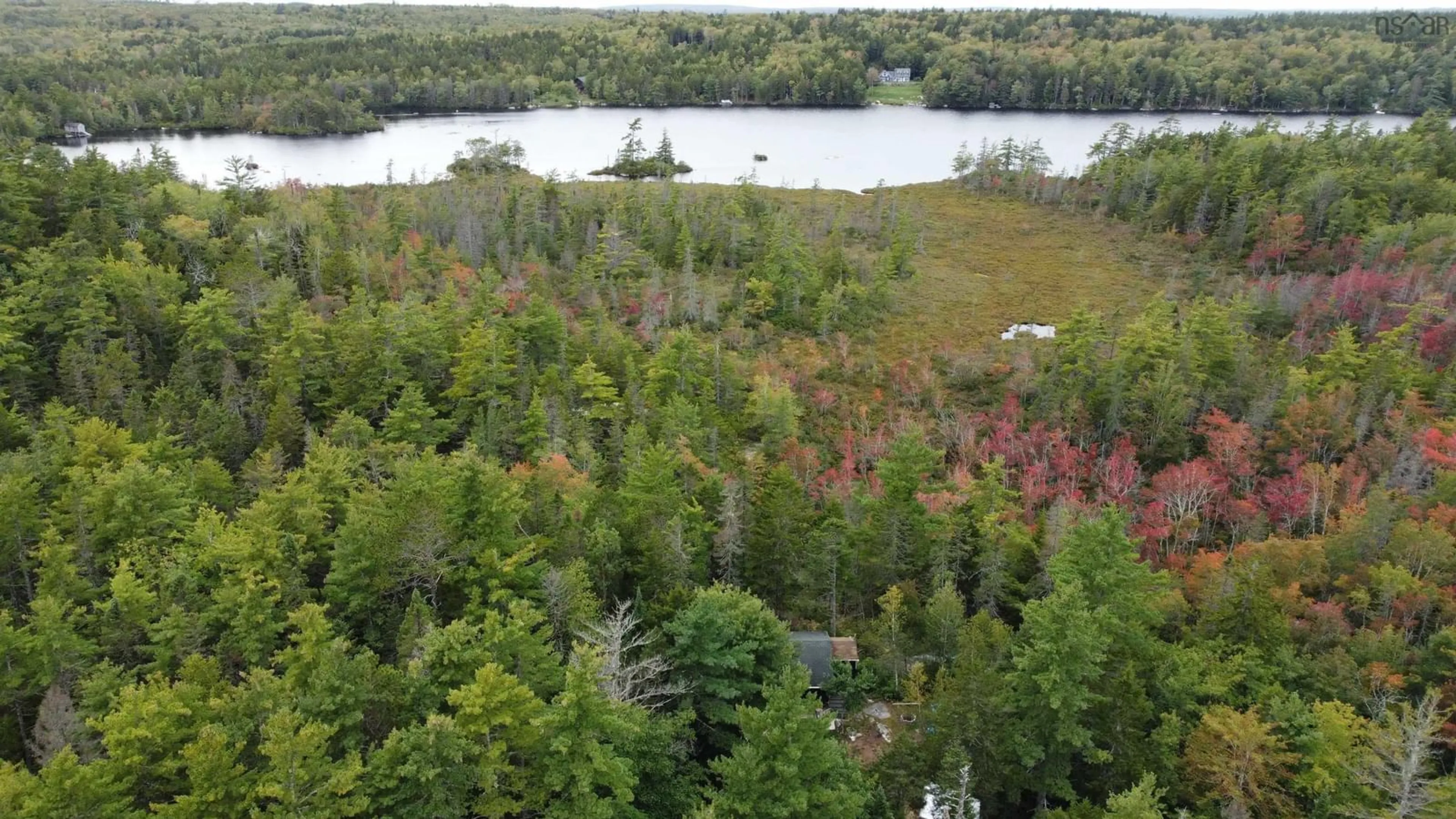 A pic from outside/outdoor area/front of a property/back of a property/a pic from drone, water/lake/river/ocean view for 996 Armstrong Lake East Rd, Vaughan Nova Scotia B0N 2T0