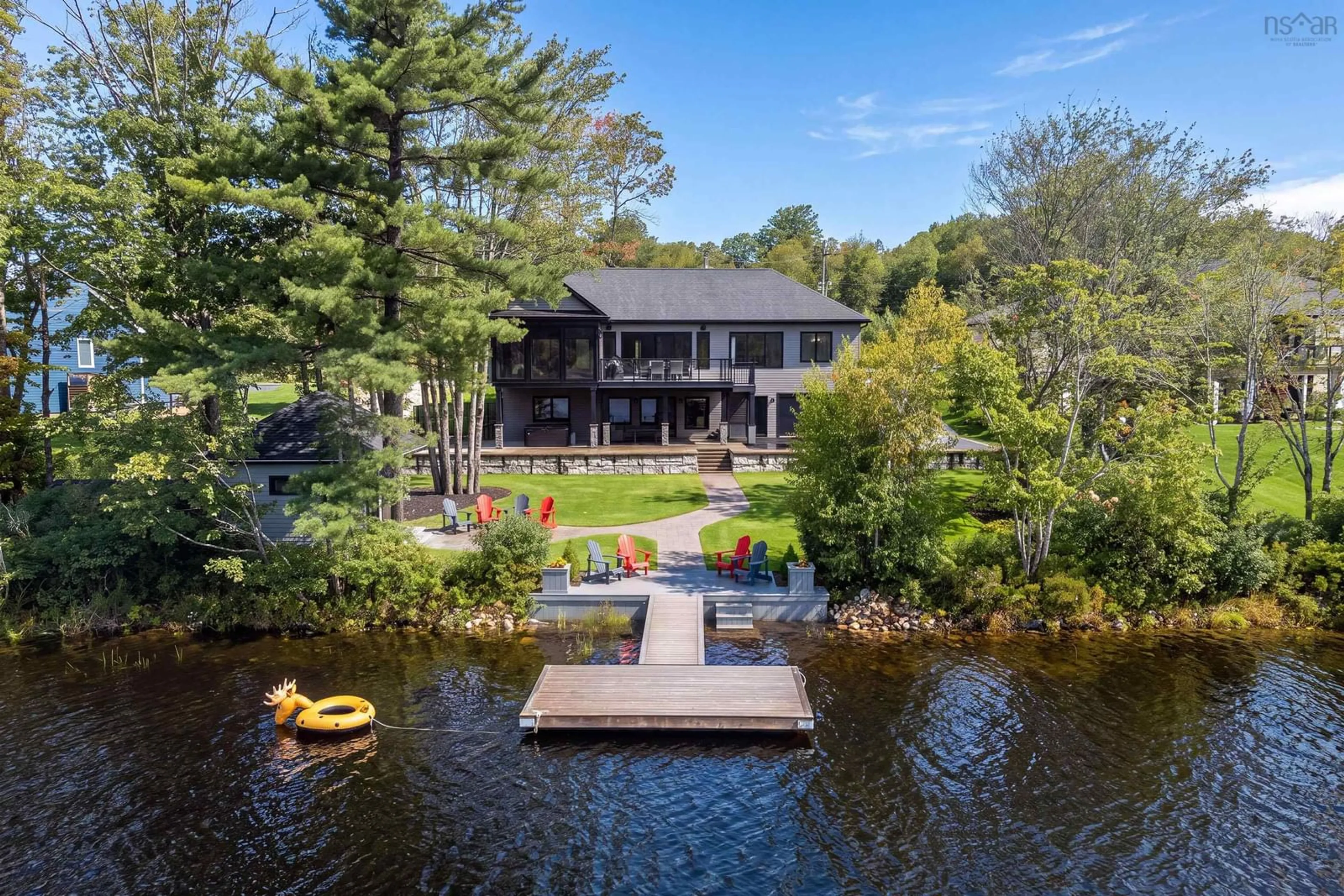 A pic from outside/outdoor area/front of a property/back of a property/a pic from drone, water/lake/river/ocean view for 70 Everlina Lane, Windsor Junction Nova Scotia B2T 0T3