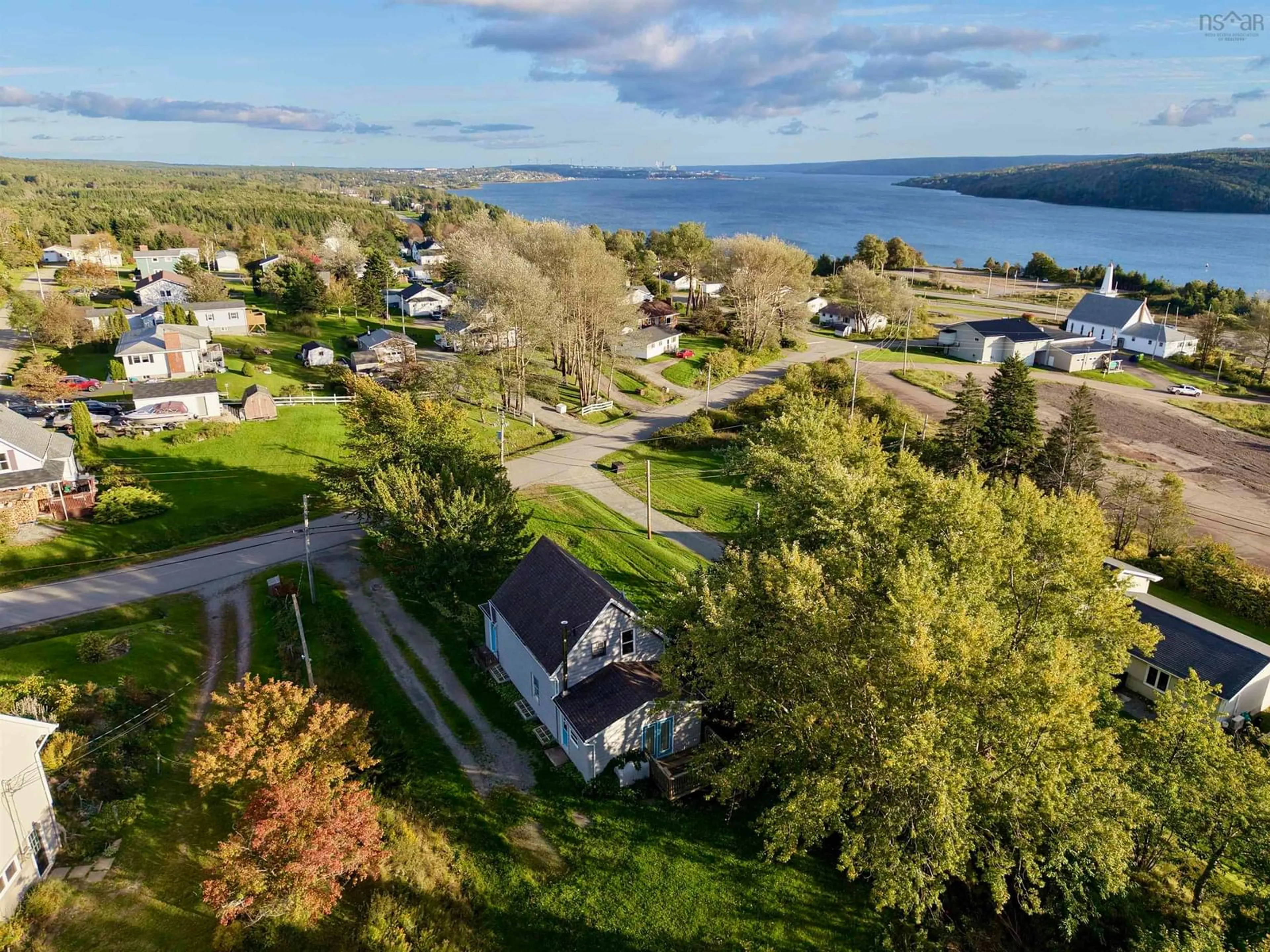 A pic from outside/outdoor area/front of a property/back of a property/a pic from drone, water/lake/river/ocean view for 47 Old Victoria Road, Port Hastings Nova Scotia B9A 1L2