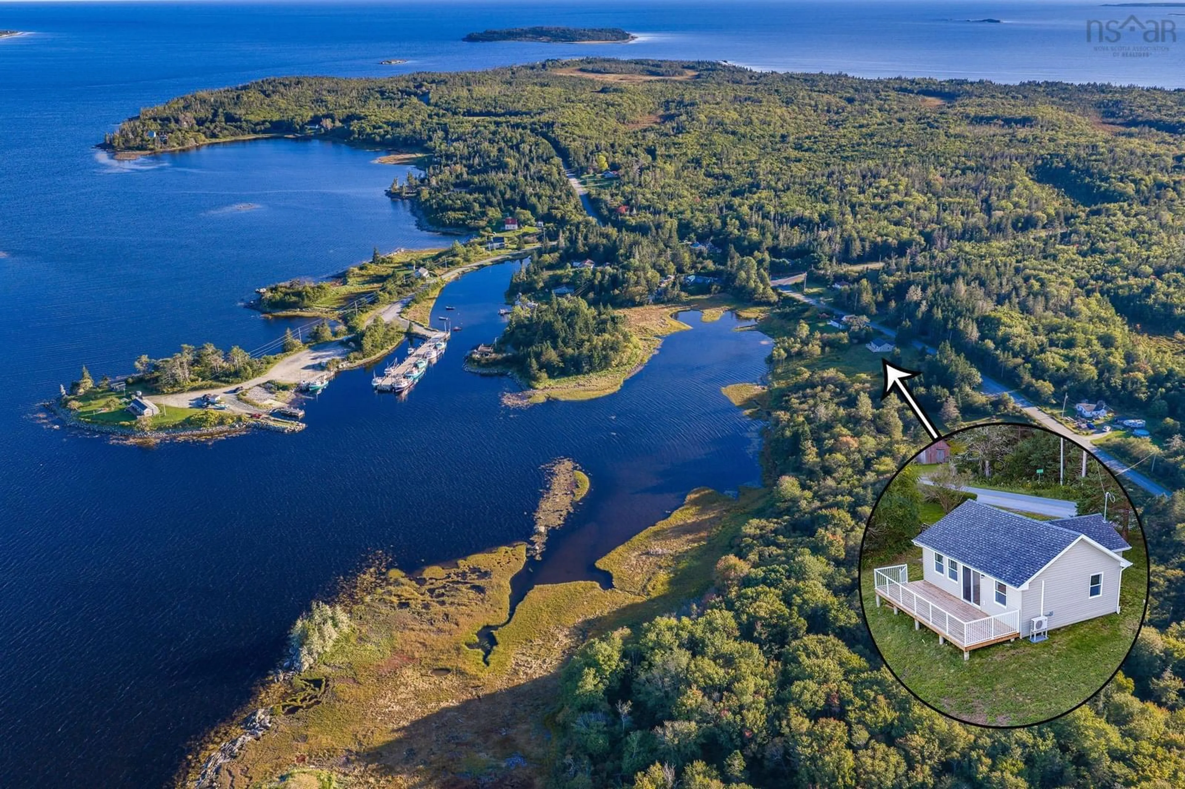 A pic from outside/outdoor area/front of a property/back of a property/a pic from drone, water/lake/river/ocean view for West Green Harbour Rd #635, West Green Harbour Nova Scotia B0T 1L0