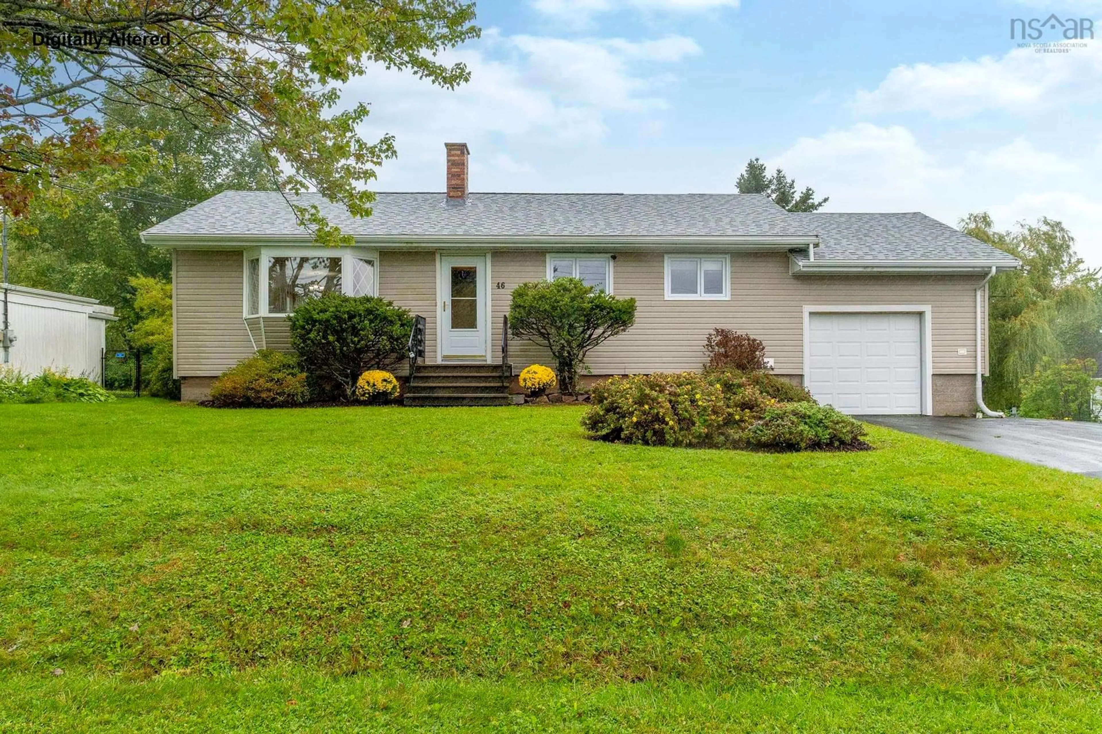 Home with vinyl exterior material, street for 46 Nova Terr, Dartmouth Nova Scotia B2V 1A9