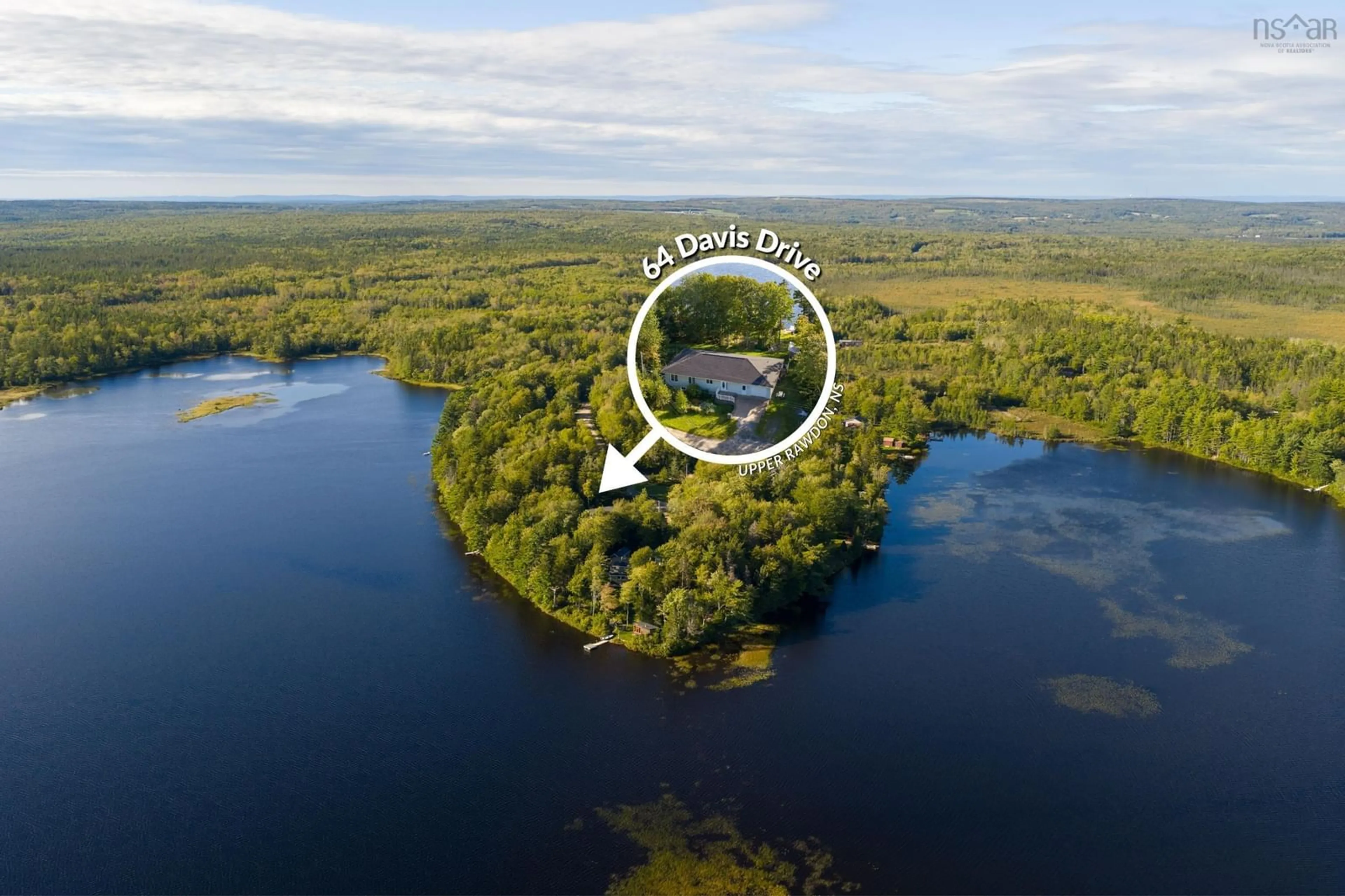A pic from outside/outdoor area/front of a property/back of a property/a pic from drone, water/lake/river/ocean view for 64 Davis Ave, Upper Rawdon Nova Scotia B0N 2N0