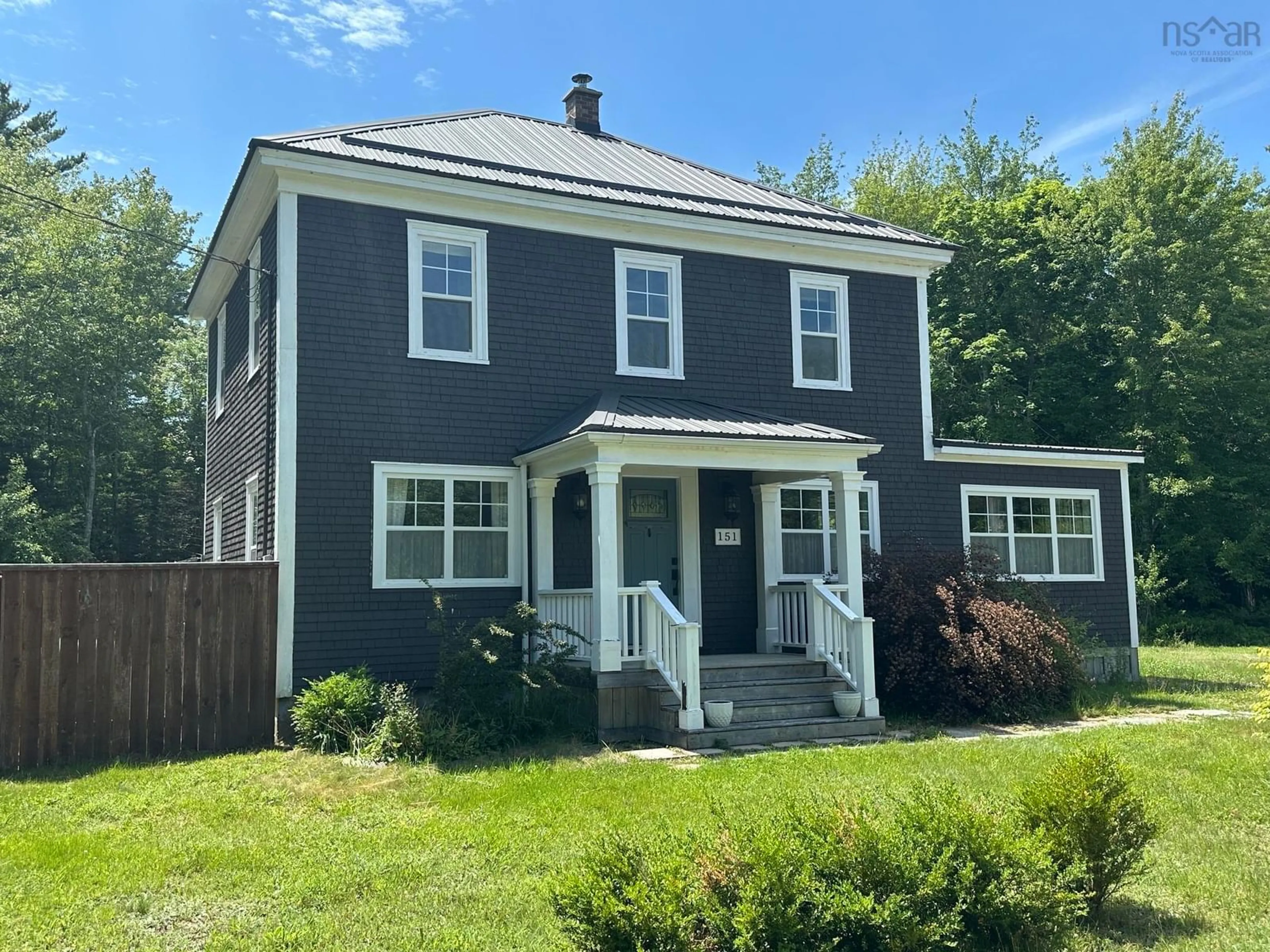 Home with vinyl exterior material, street for 151 Medway River Rd, Mill Village Nova Scotia B0J 2H0