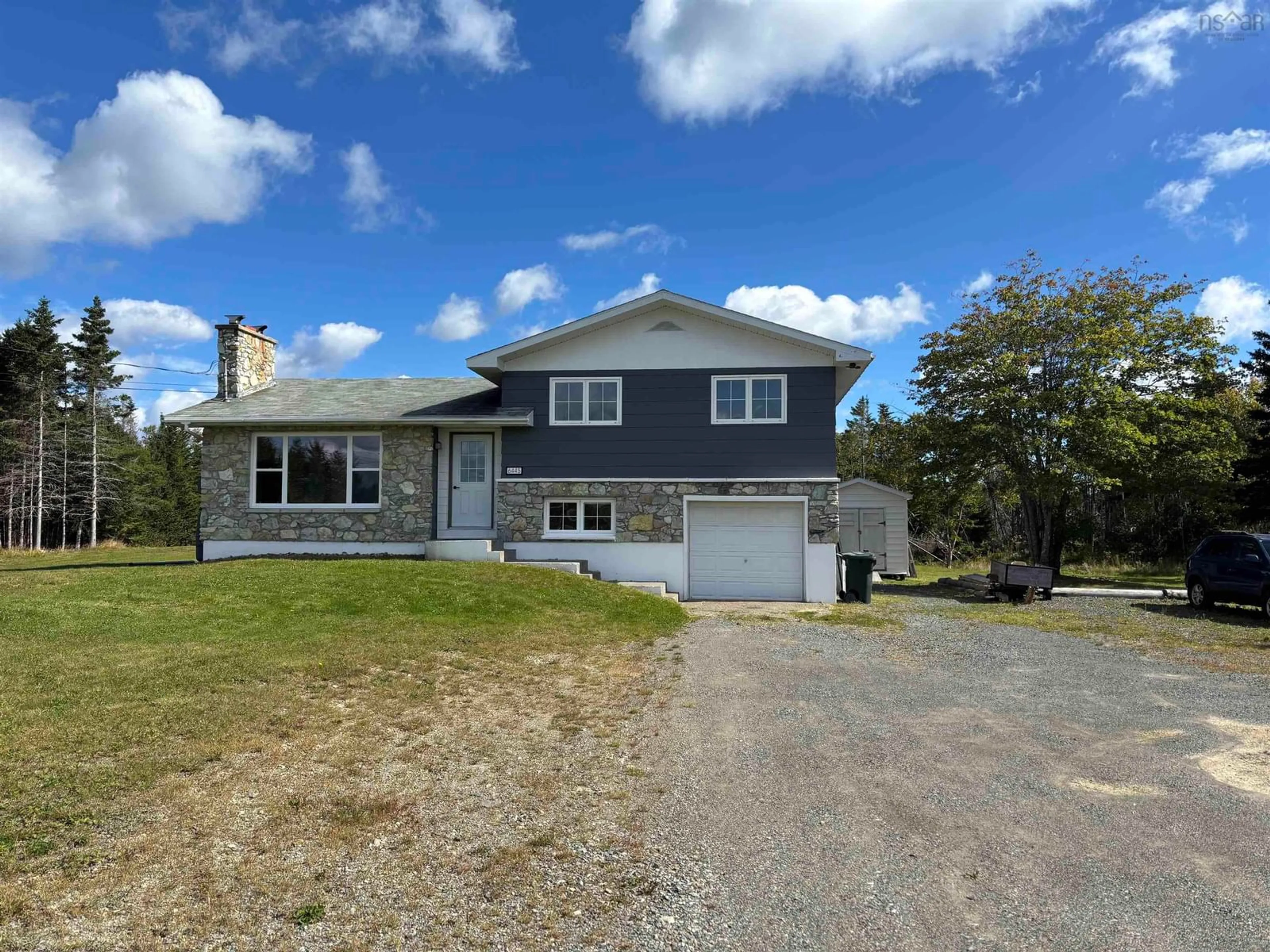 A pic from outside/outdoor area/front of a property/back of a property/a pic from drone, street for 6445 Louisbourg Hwy., Catalone Nova Scotia B1C 1R9