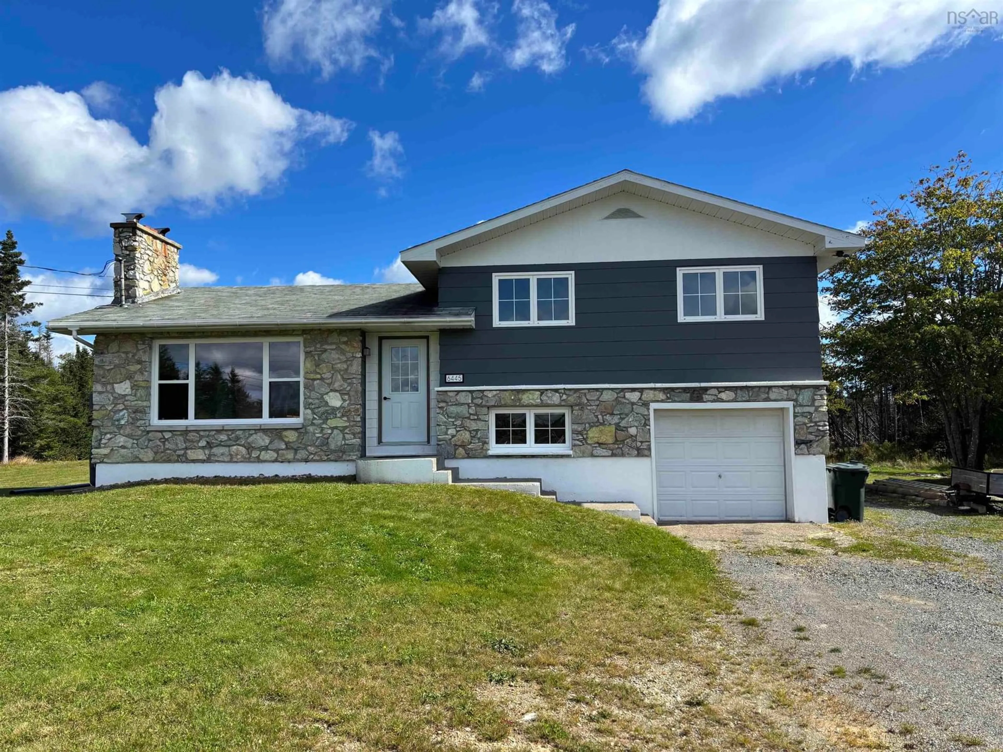 Home with vinyl exterior material, street for 6445 Louisbourg Hwy., Catalone Nova Scotia B1C 1R9