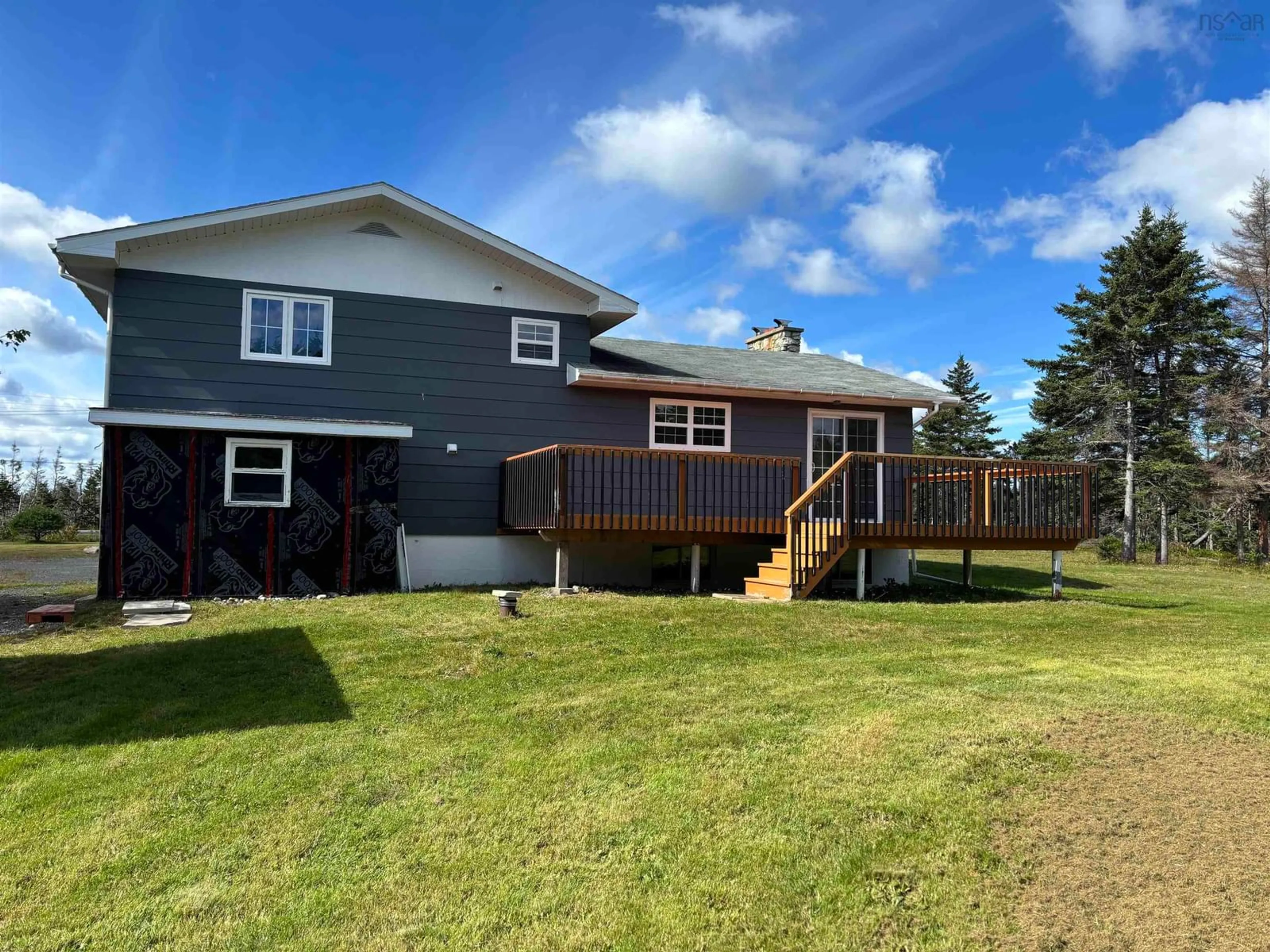 A pic from outside/outdoor area/front of a property/back of a property/a pic from drone, water/lake/river/ocean view for 6445 Louisbourg Hwy., Catalone Nova Scotia B1C 1R9