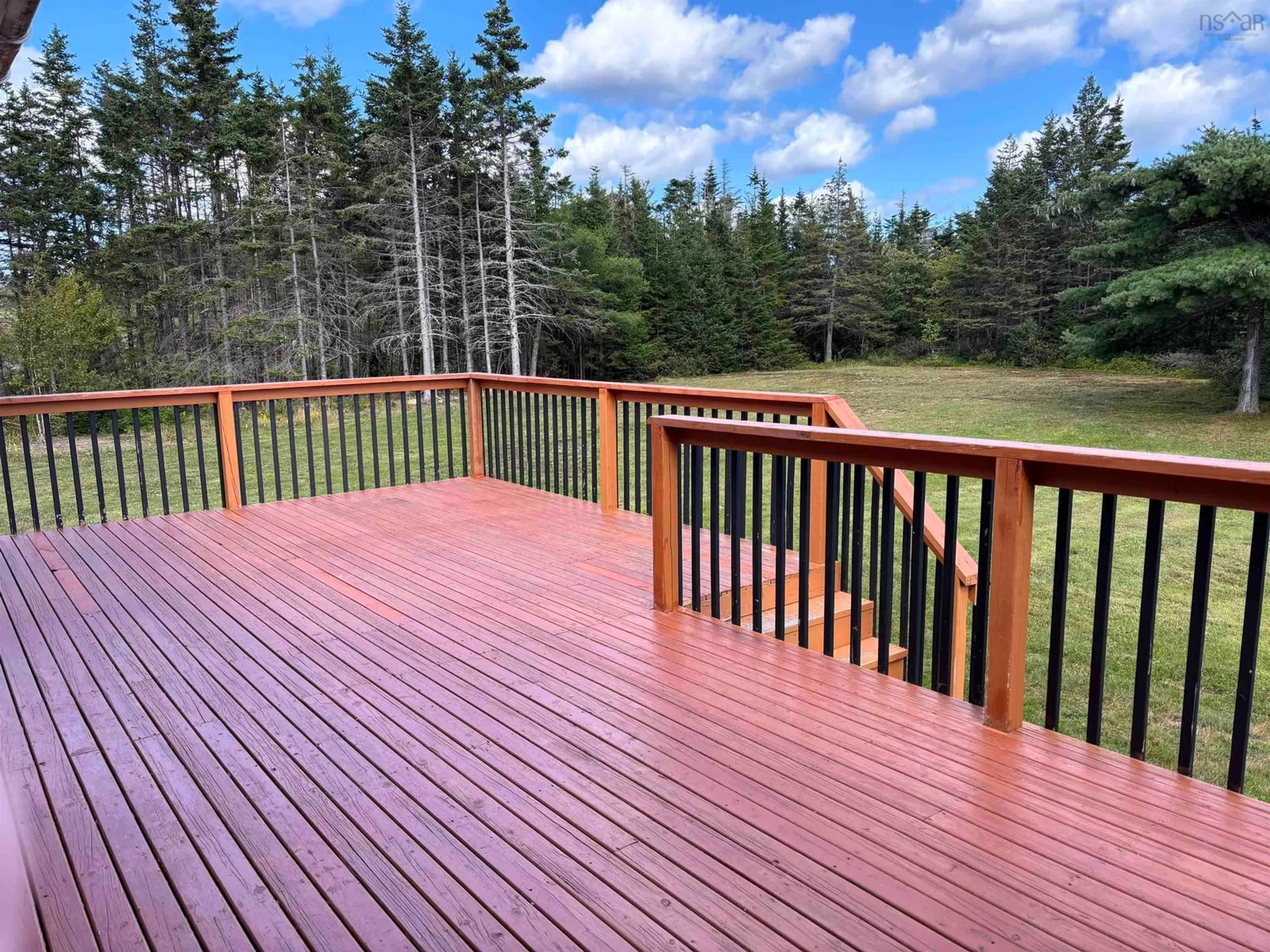 Patio, forest/trees view for 6445 Louisbourg Hwy., Catalone Nova Scotia B1C 1R9