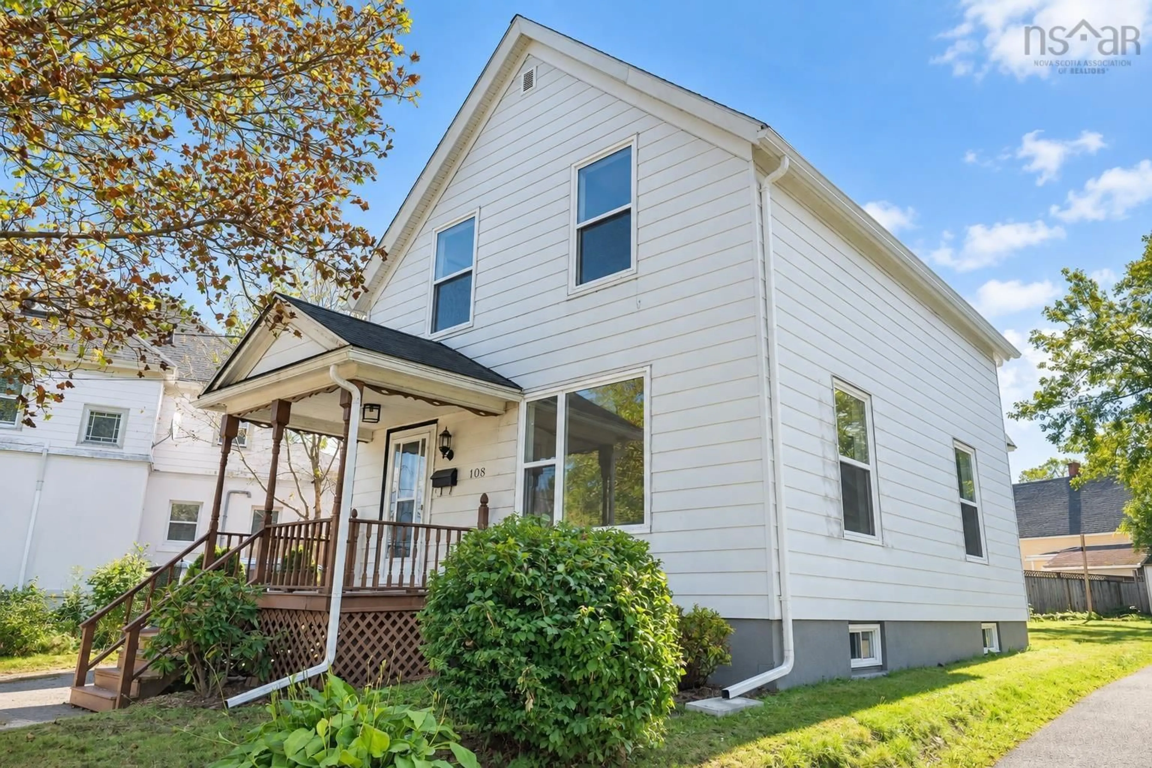 Home with vinyl exterior material, street for 108 Cottage Rd, Sydney Nova Scotia B1P 2E1