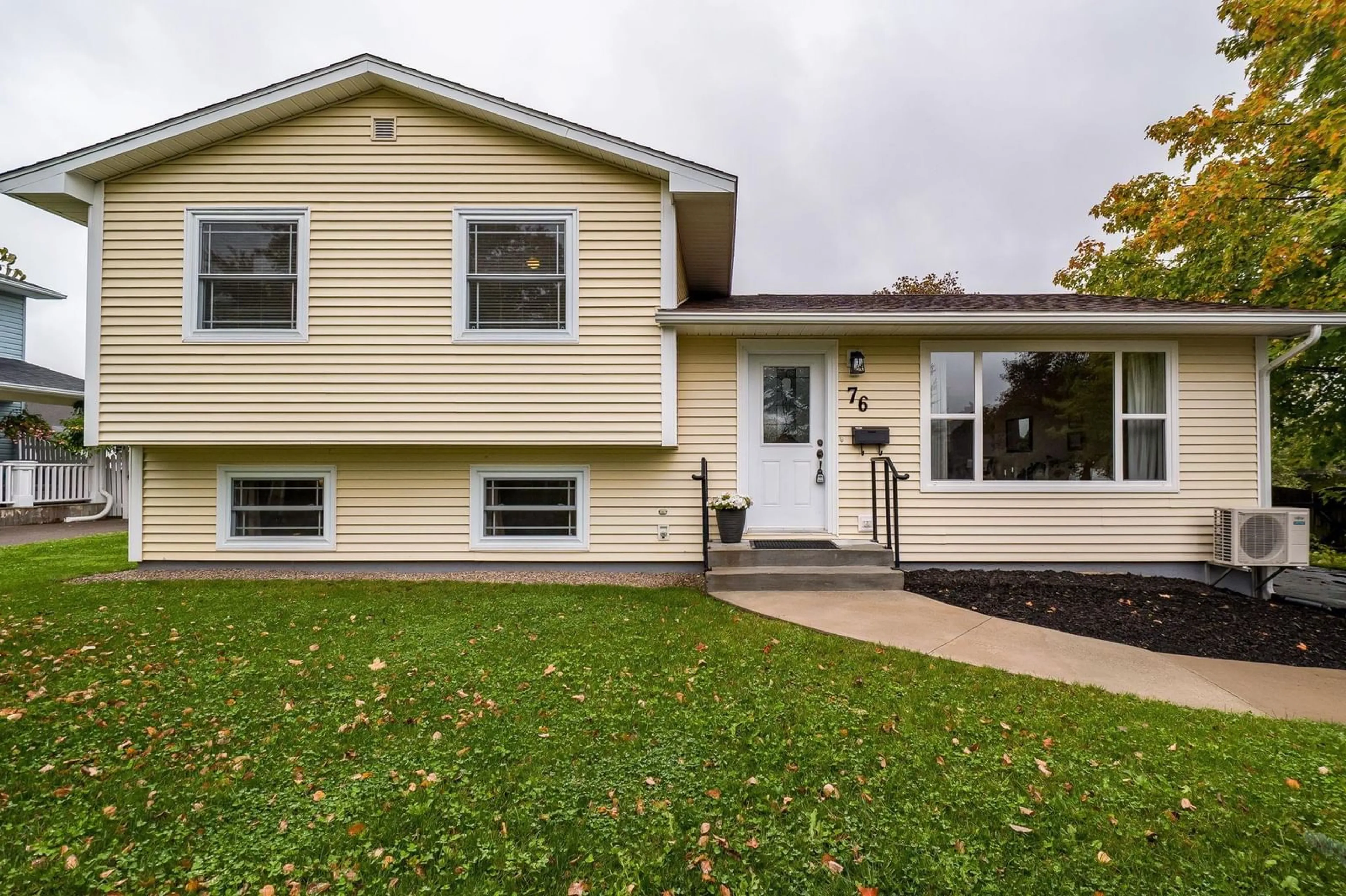 Home with vinyl exterior material, street for 76 Appletree Lane, Kentville Nova Scotia B4N 3Y6
