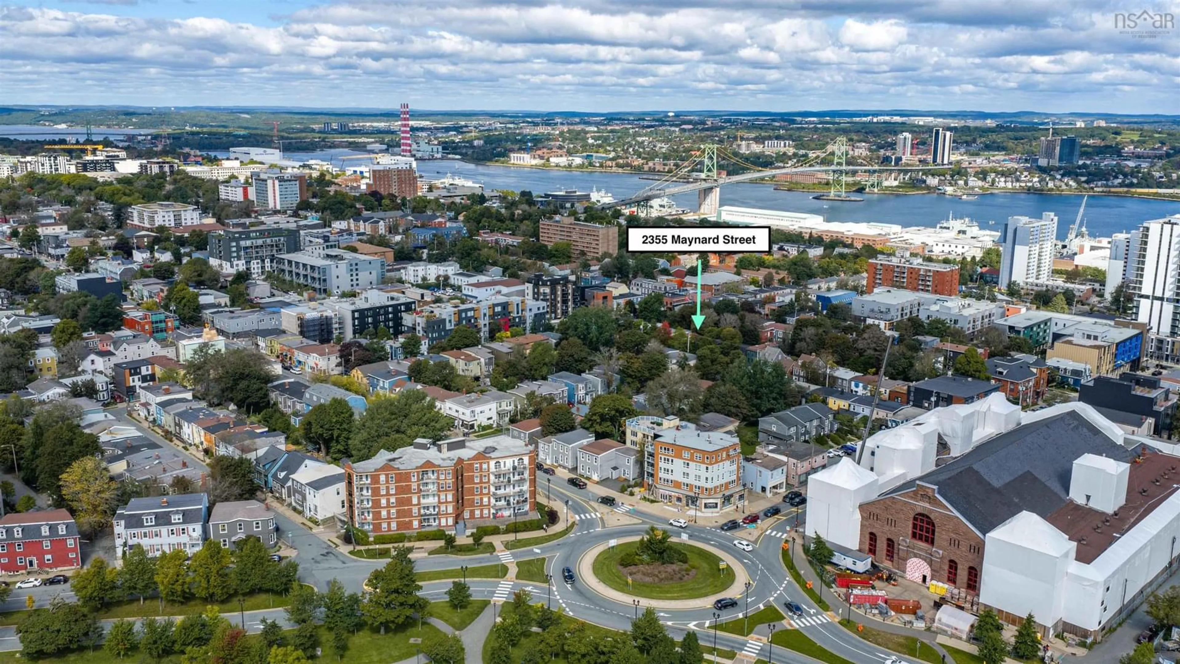 A pic from outside/outdoor area/front of a property/back of a property/a pic from drone, city buildings view from balcony for 2355 Maynard St, Halifax Peninsula Nova Scotia B3K 3T9