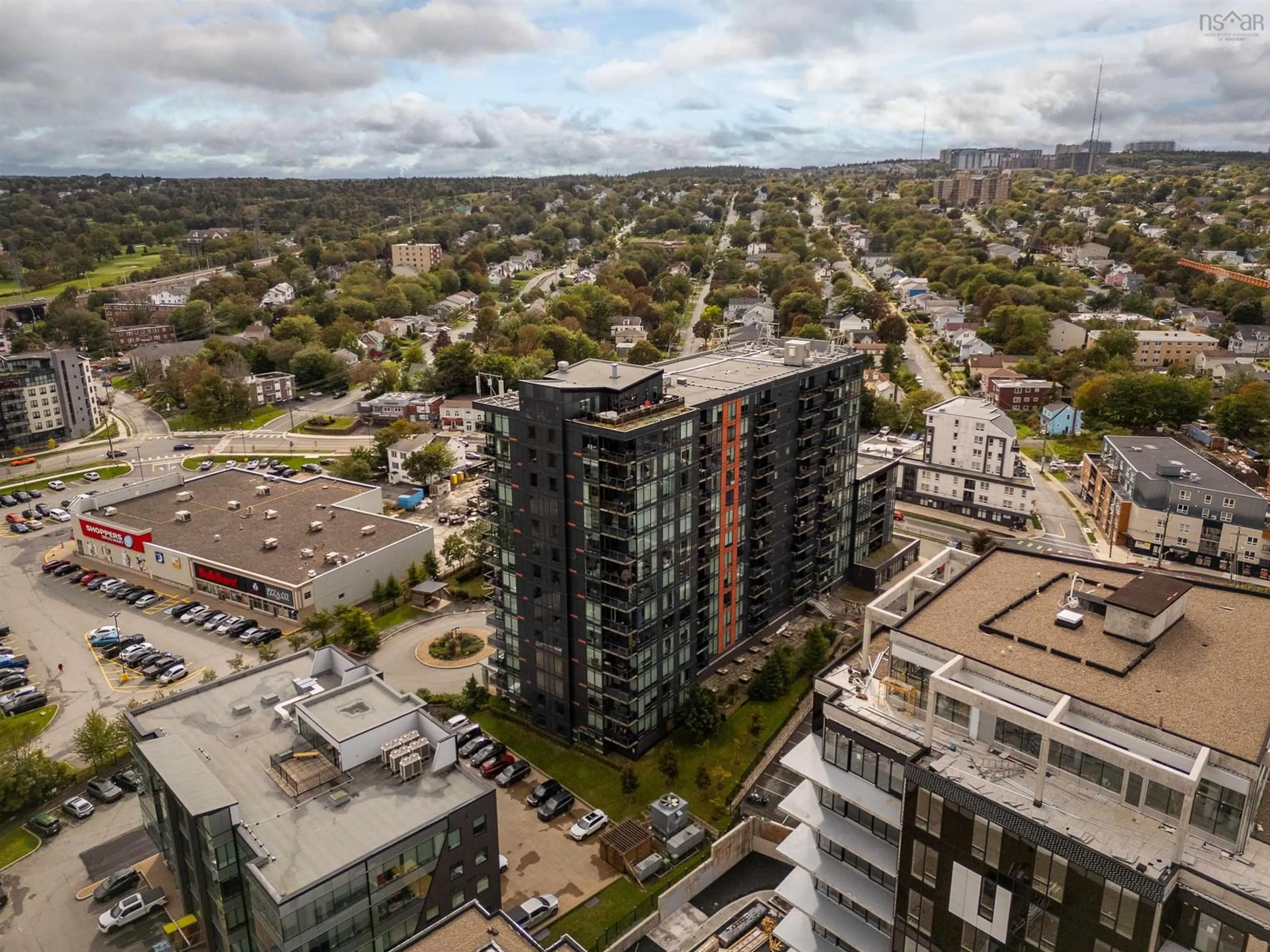 A pic from outside/outdoor area/front of a property/back of a property/a pic from drone, city buildings view from balcony for 3471 Dutch Village Rd #606, Halifax Nova Scotia B3N 0C7