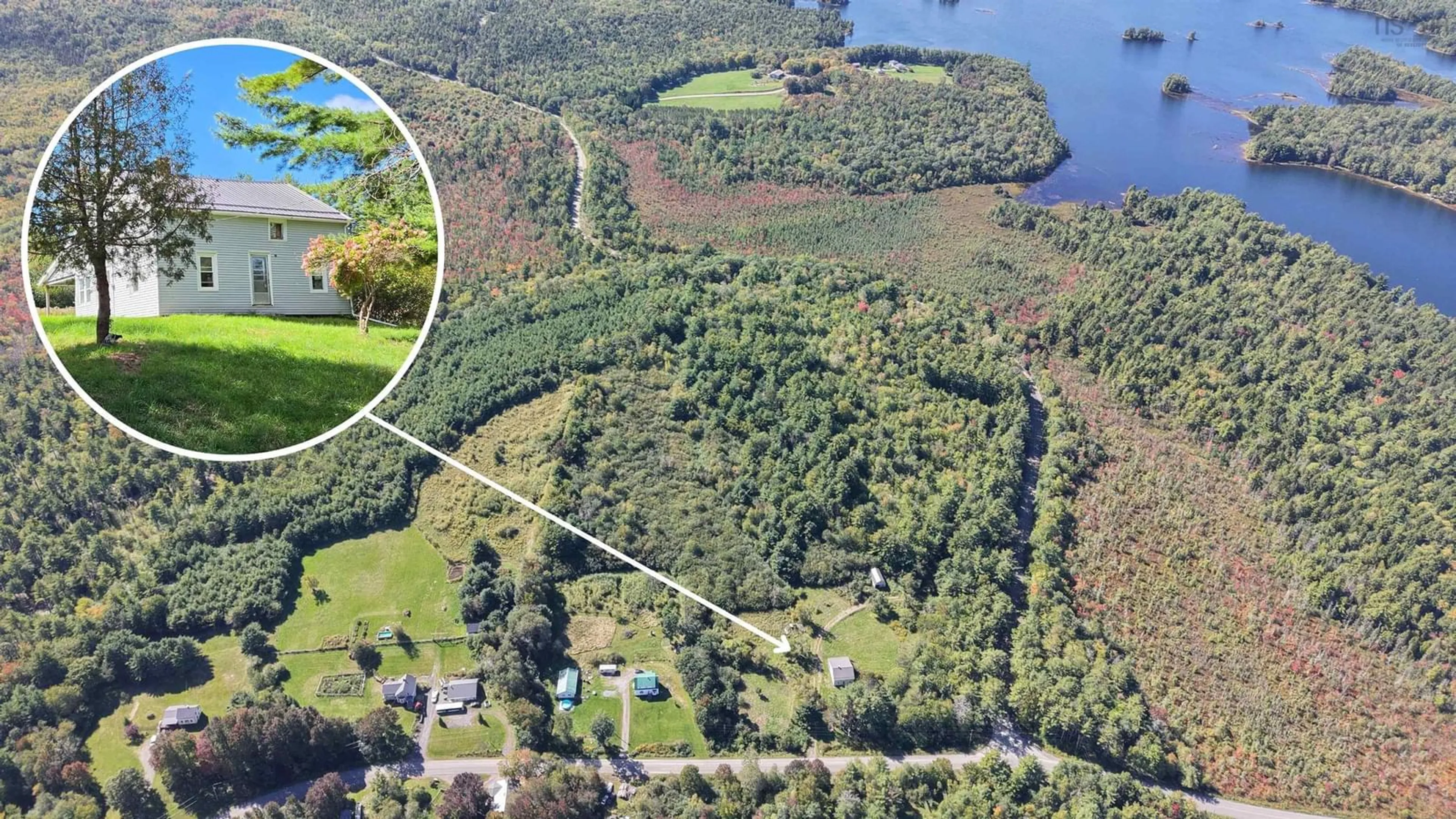 A pic from outside/outdoor area/front of a property/back of a property/a pic from drone, water/lake/river/ocean view for 415 Old Harmony Rd, Harmony Mills Nova Scotia B0T 1B0