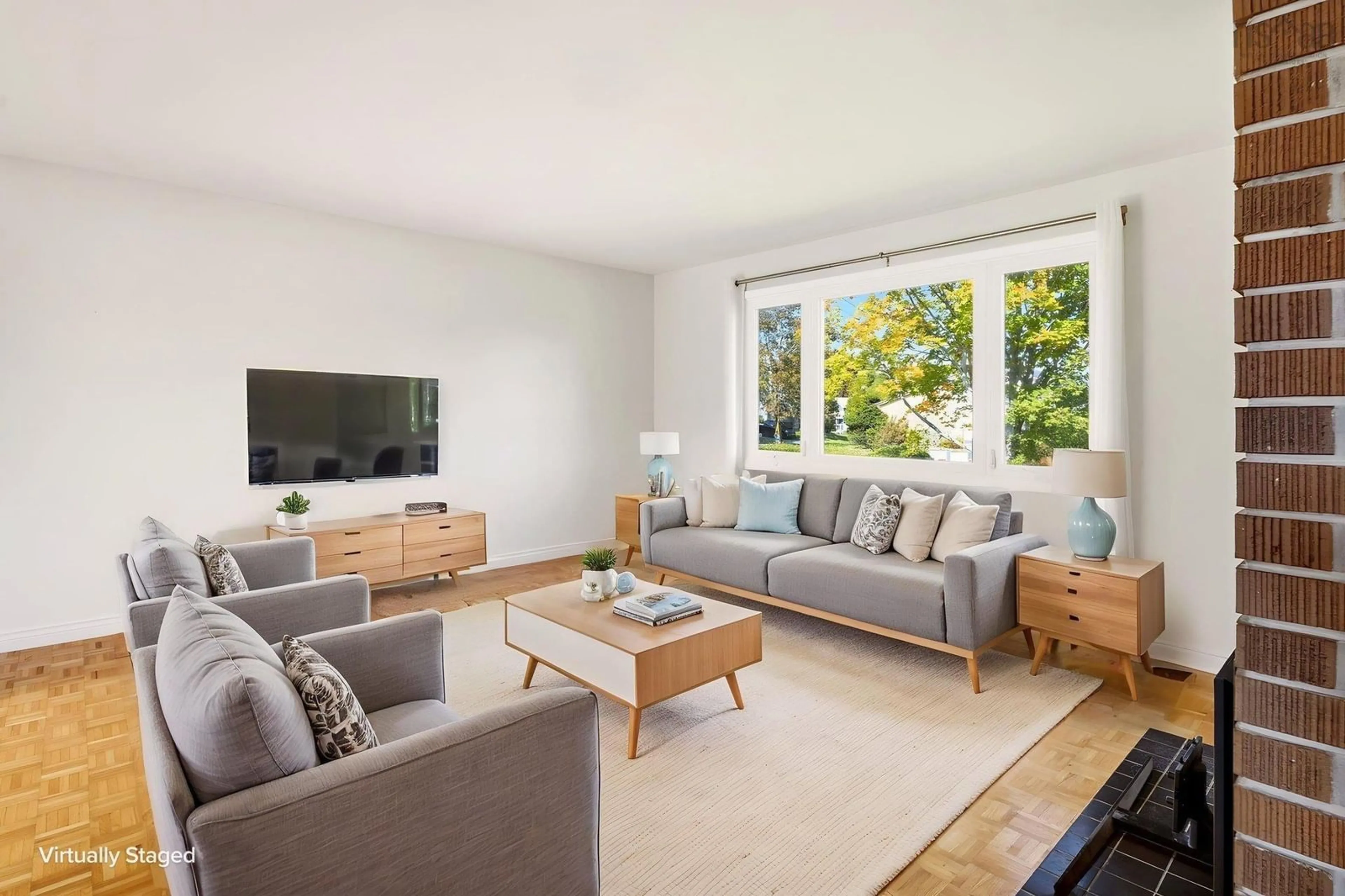 Living room with furniture, wood/laminate floor for 83 Ancaster Crt, Cole Harbour Nova Scotia B2V 1J2