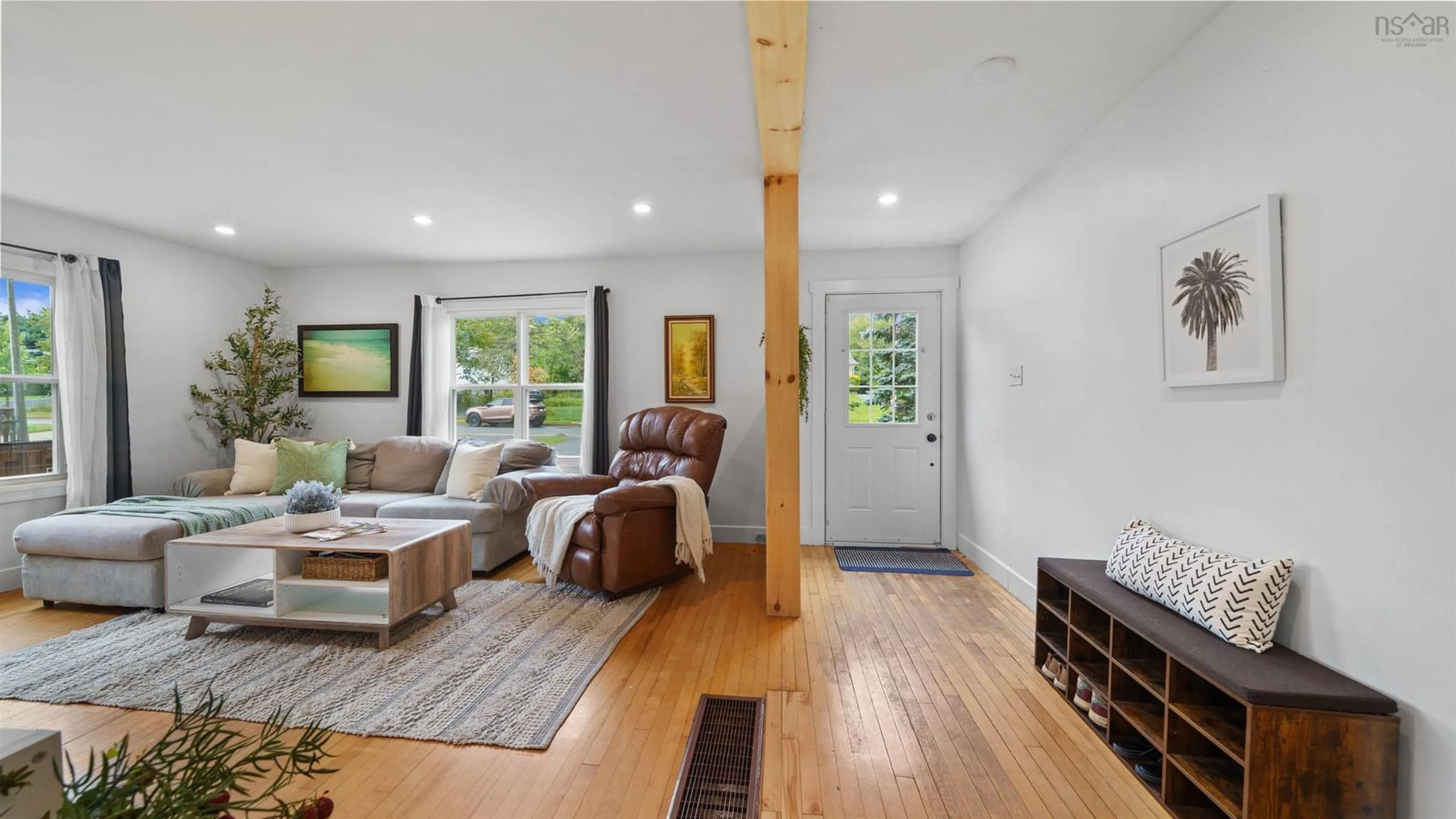 Living room with furniture, wood/laminate floor for 44 Hillside Avenue, Sackville Nova Scotia B4C 1W7
