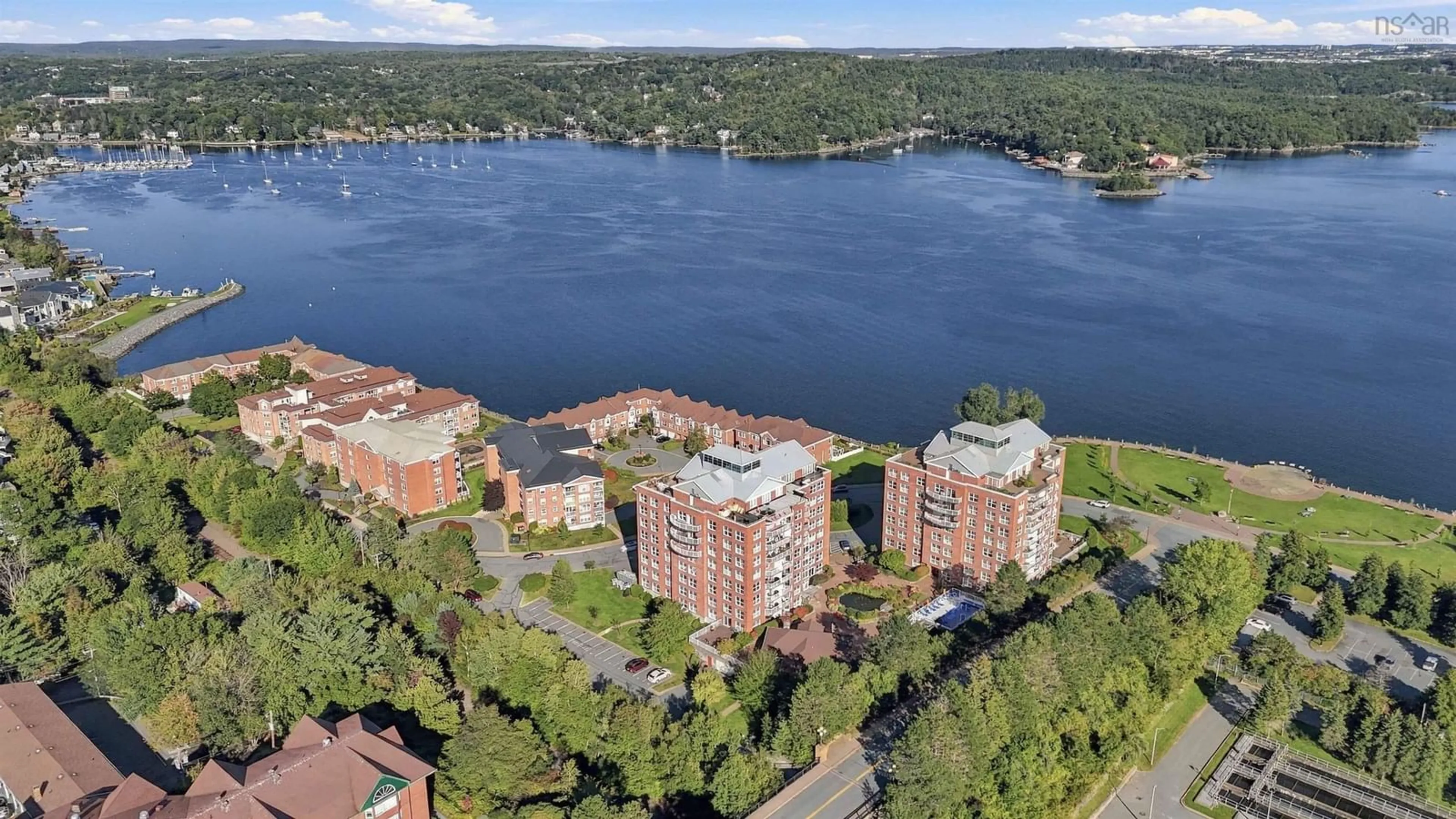 A pic from outside/outdoor area/front of a property/back of a property/a pic from drone, water/lake/river/ocean view for 89 Waterfront Drive #206, Bedford Nova Scotia B4A 4K4