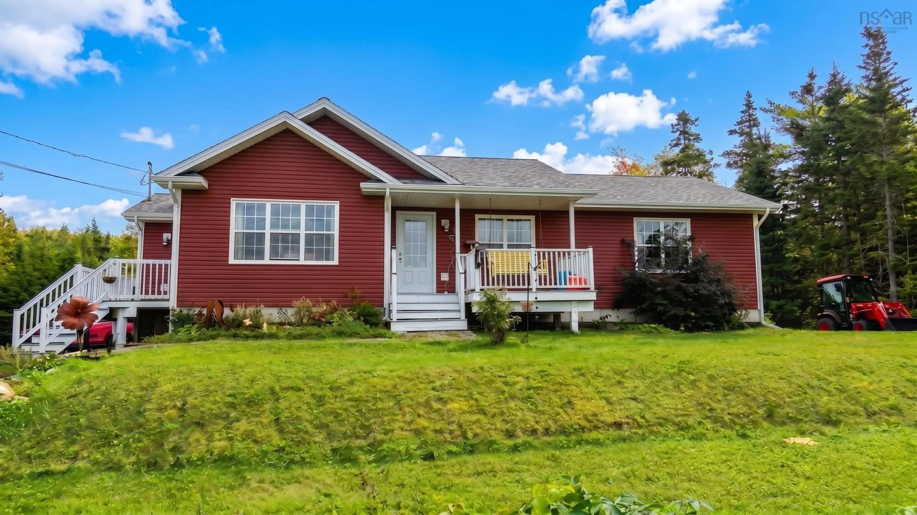 Home with vinyl exterior material, street for 3975 East Bay Hwy, East Bay Nova Scotia B1J 1M4