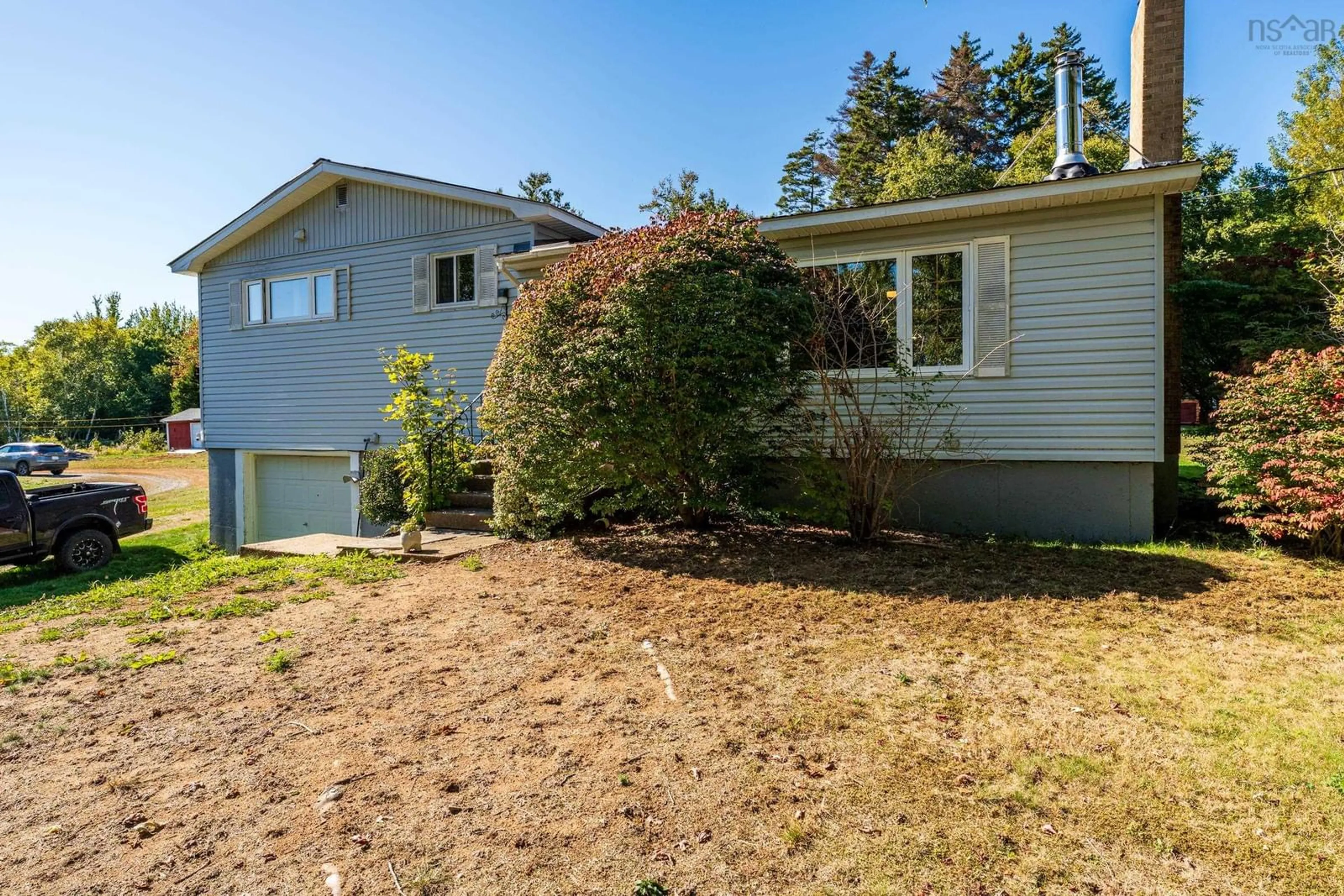 Home with vinyl exterior material, street for 1530 Riverside Road, New Edinburgh Nova Scotia B0W 3T0