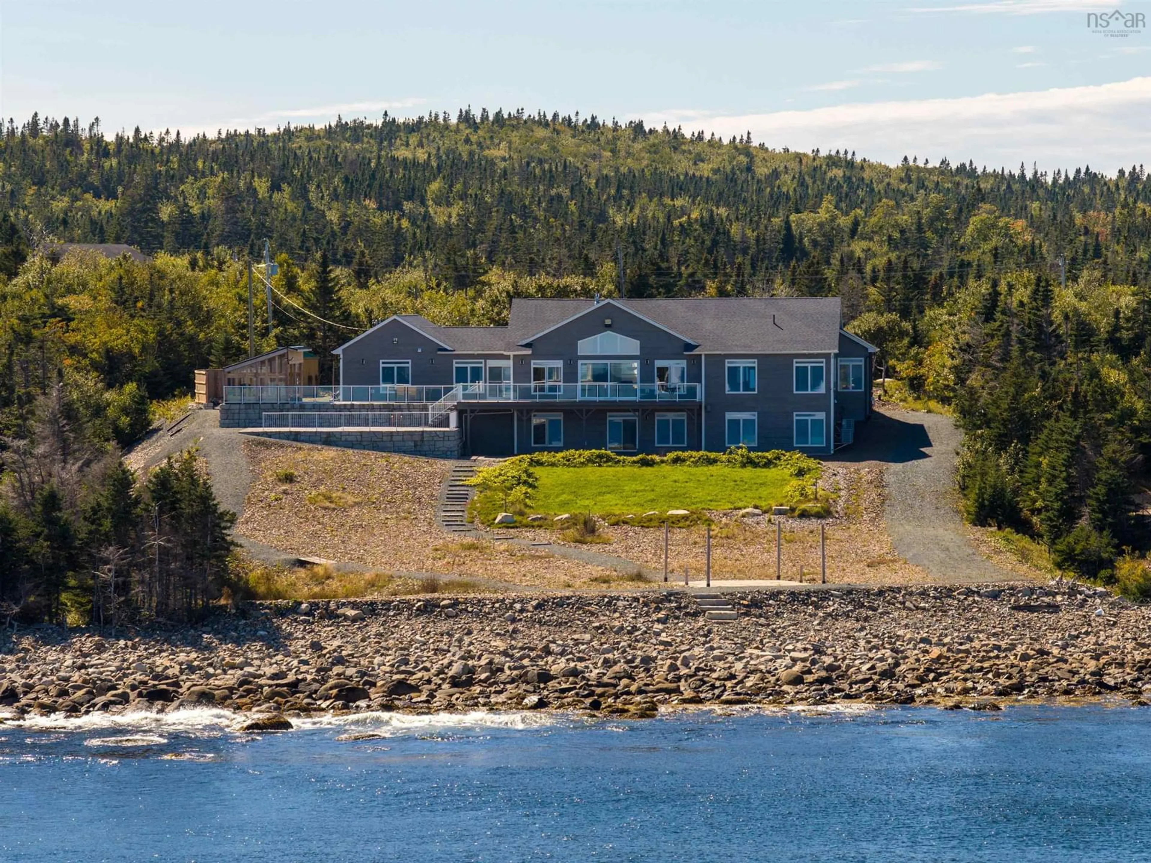 A pic from outside/outdoor area/front of a property/back of a property/a pic from drone, water/lake/river/ocean view for 458 Ketch Harbour Rd, Bear Cove Nova Scotia B3V 1P8