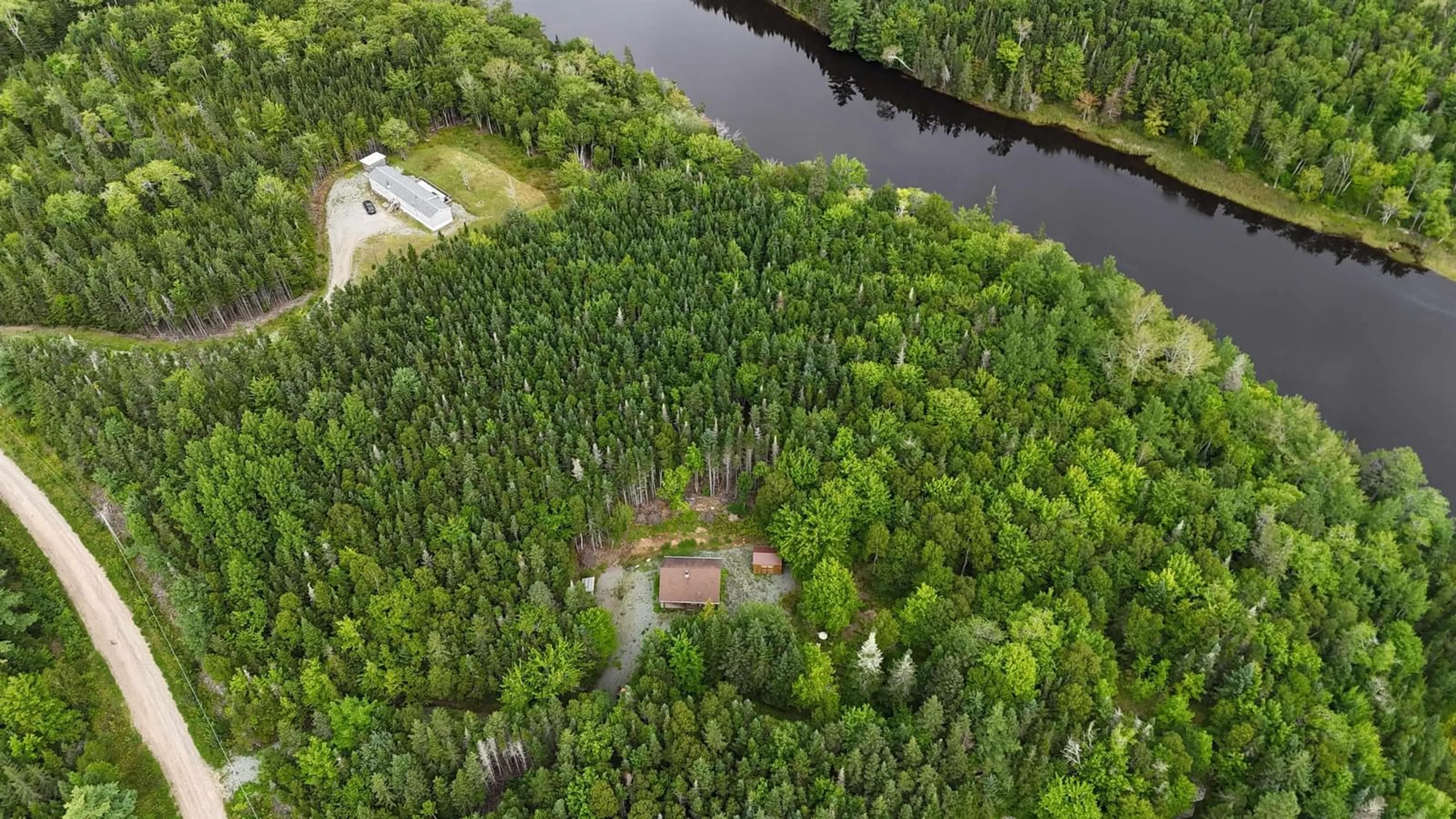A pic from outside/outdoor area/front of a property/back of a property/a pic from drone, forest/trees view for 205 Helmuts Lane, Cleveland Nova Scotia B0E 1J0