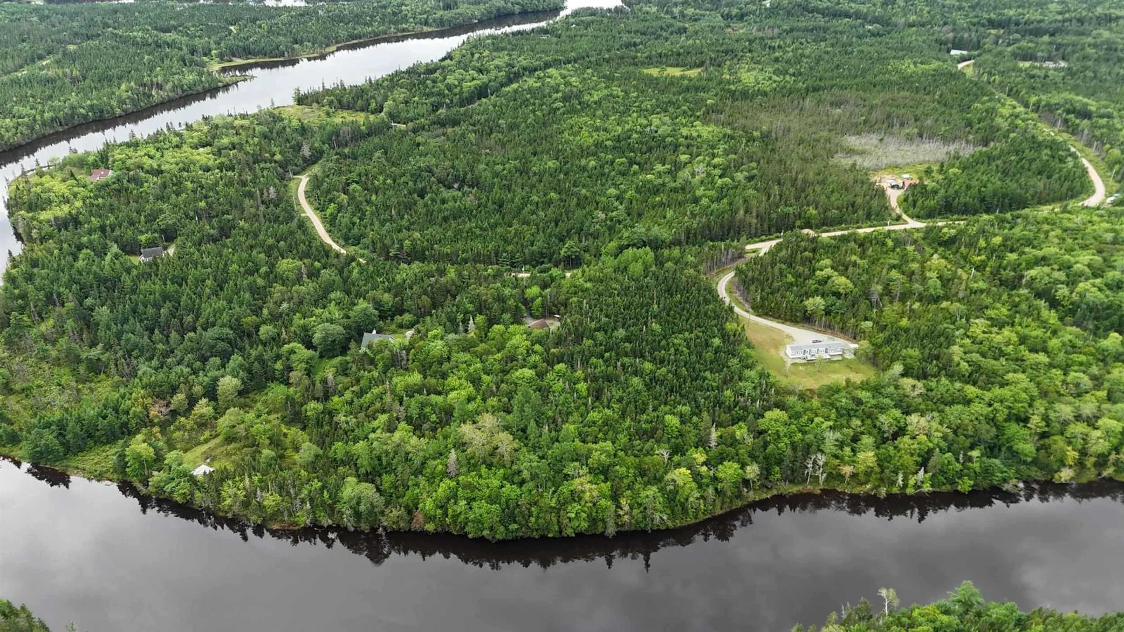 A pic from outside/outdoor area/front of a property/back of a property/a pic from drone, water/lake/river/ocean view for 205 Helmuts Lane, Cleveland Nova Scotia B0E 1J0