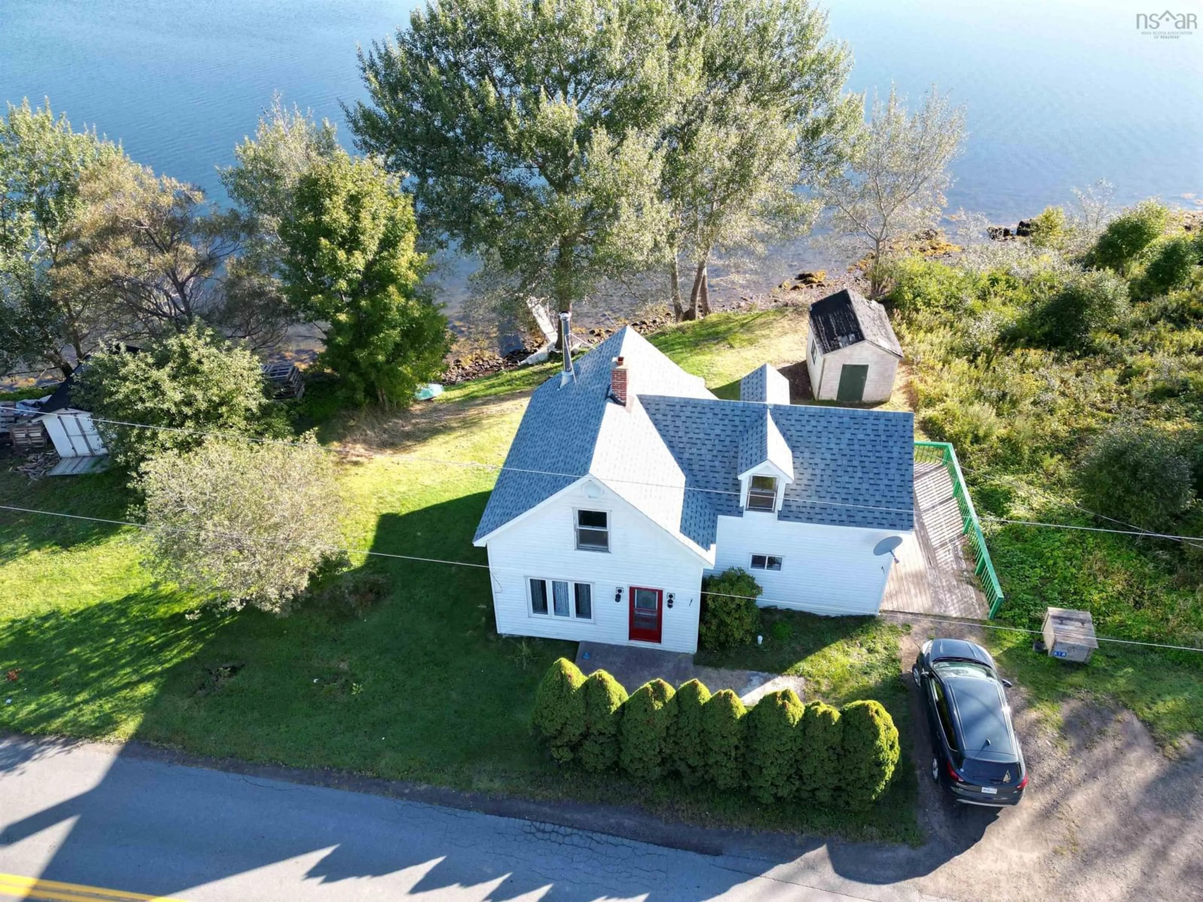A pic from outside/outdoor area/front of a property/back of a property/a pic from drone, water/lake/river/ocean view for 618 Main St, Mulgrave Nova Scotia B0E 1G0