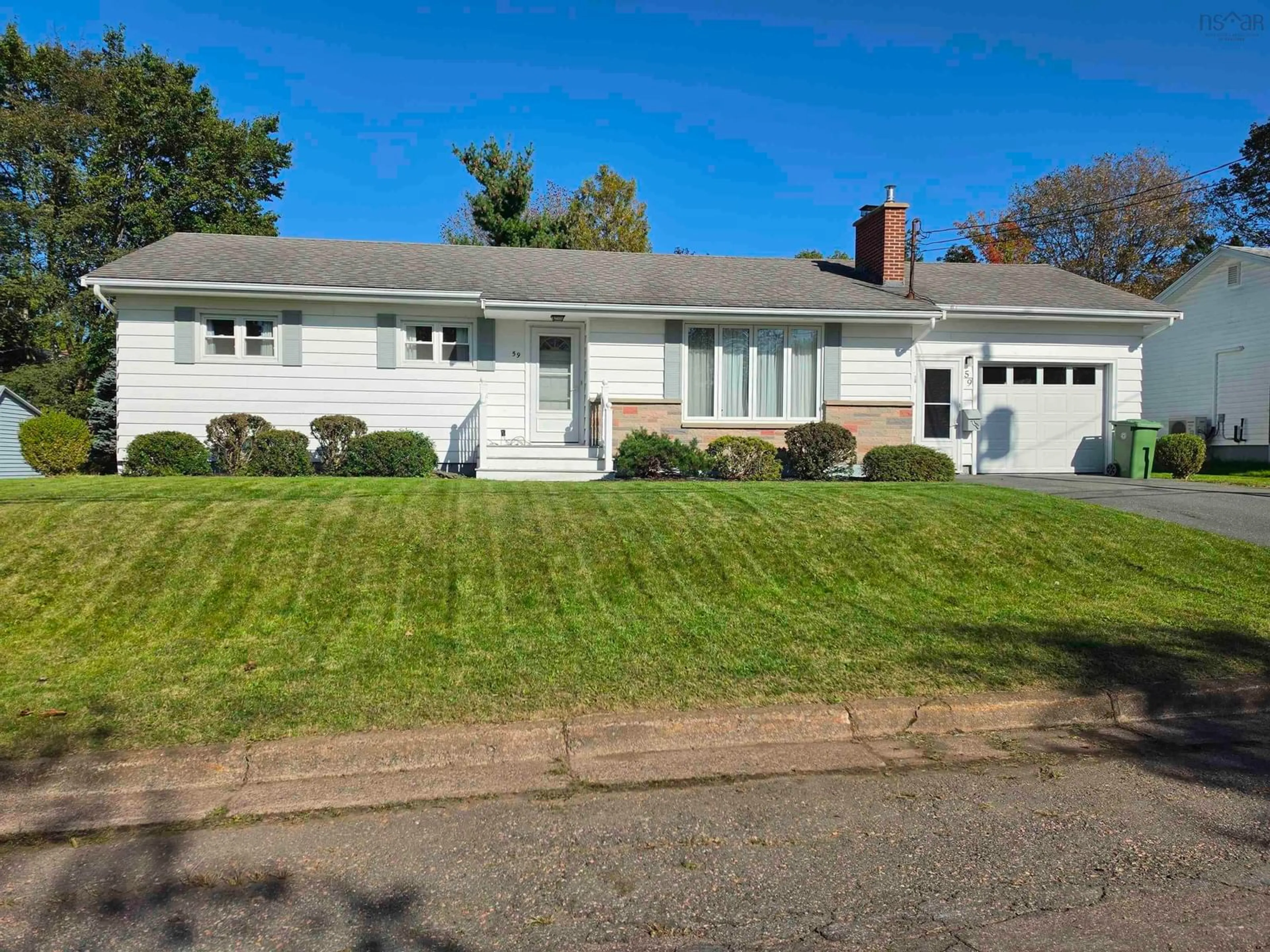 Home with vinyl exterior material, street for 59 Shannon Dr, Colchester Nova Scotia B2N 3V7