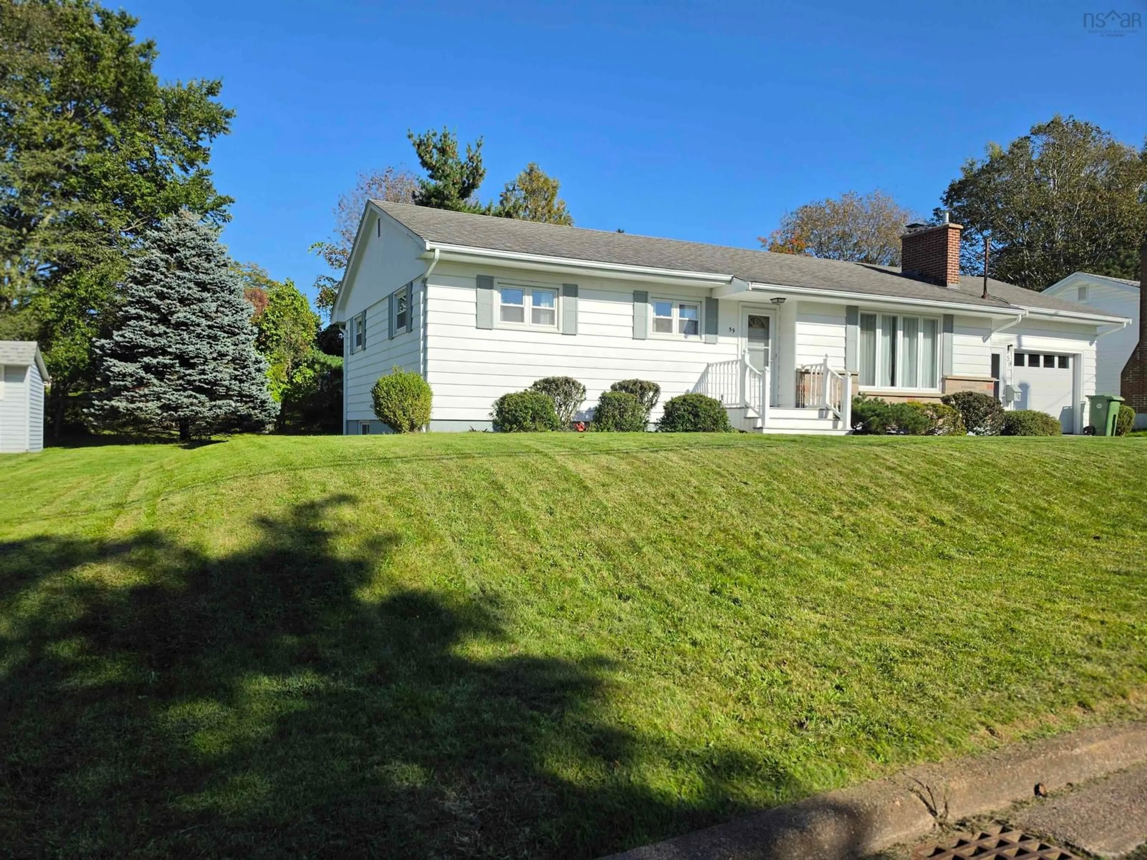 Home with vinyl exterior material, street for 59 Shannon Dr, Colchester Nova Scotia B2N 3V7