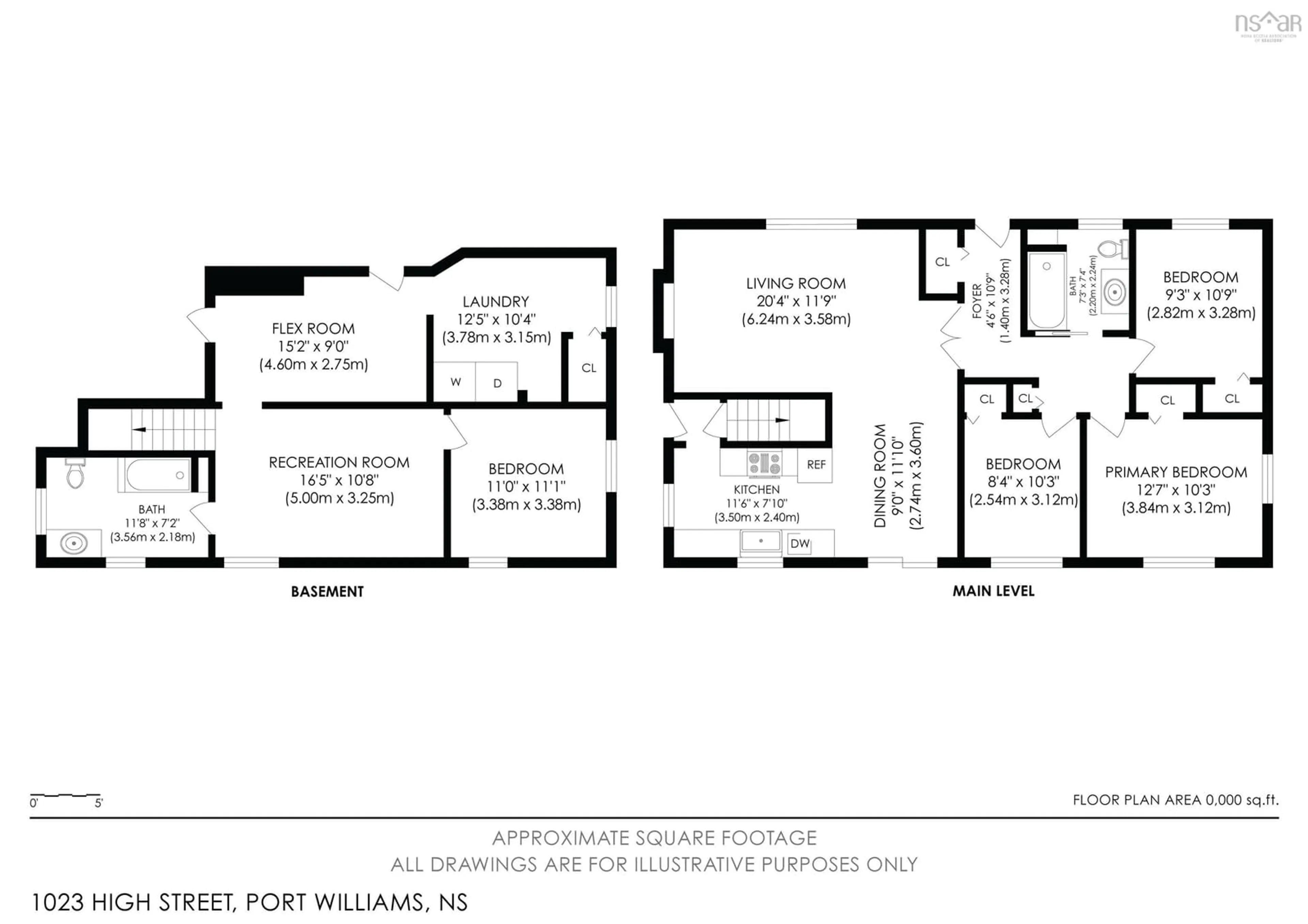 Floor plan for 1023 High Street, Port Williams Nova Scotia B0P 1T0