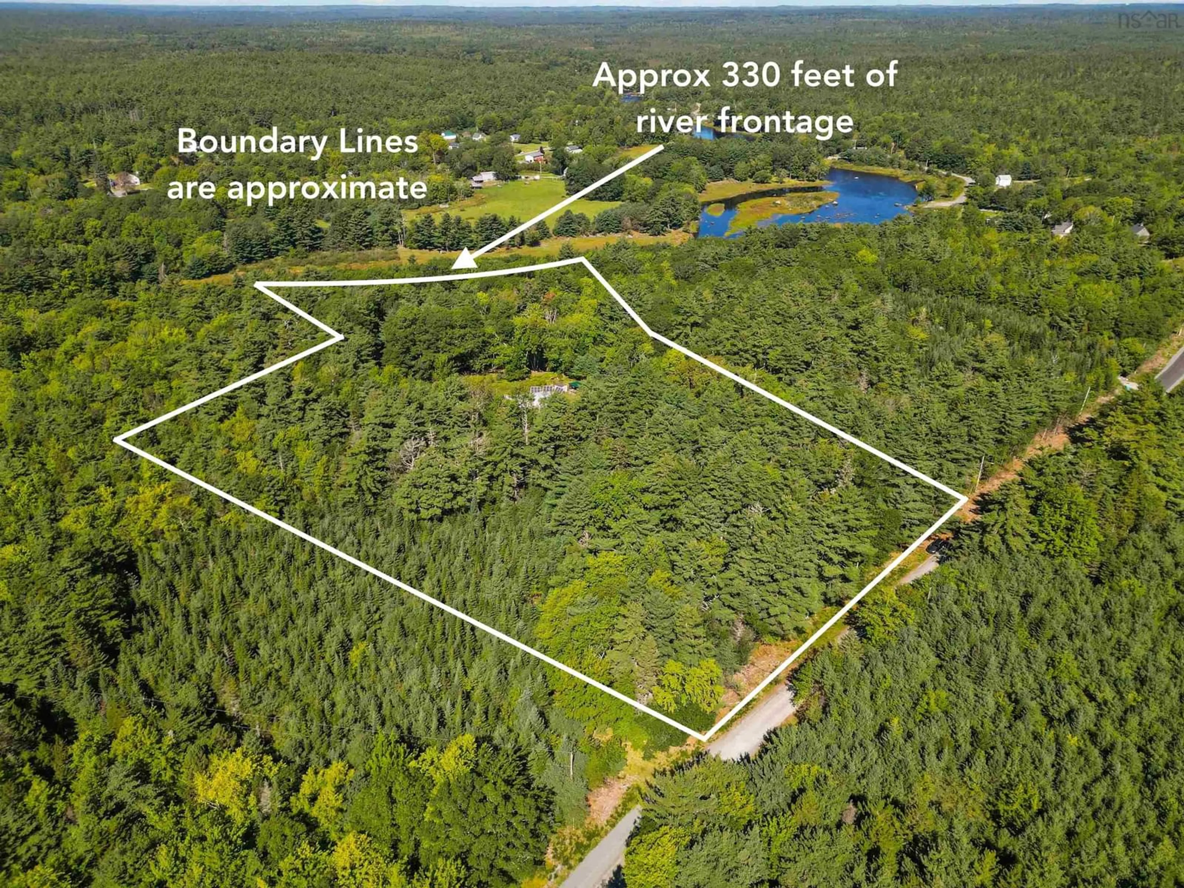 A pic from outside/outdoor area/front of a property/back of a property/a pic from drone, forest/trees view for 455 Mill Village East Rd, Charleston Nova Scotia B0J 2H0
