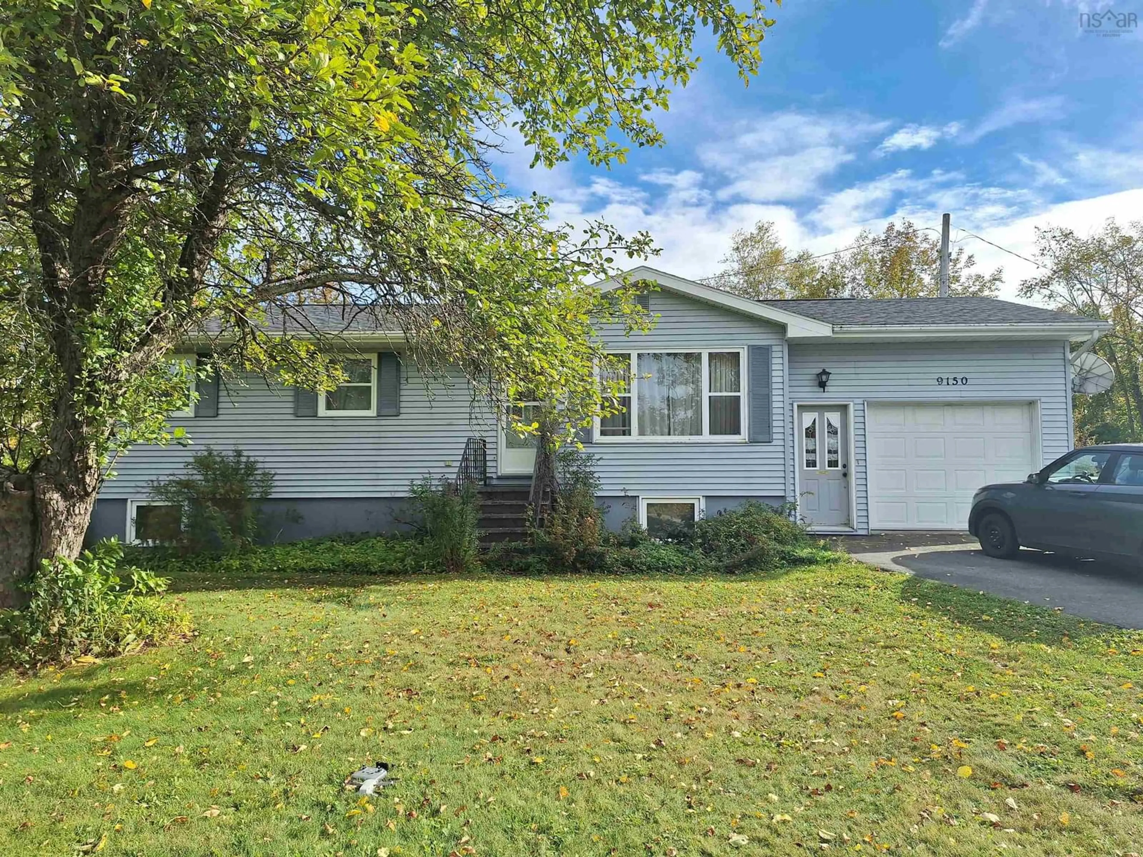 Home with vinyl exterior material, street for 9150 Highway 14, Woodville Nova Scotia B0N 2A0