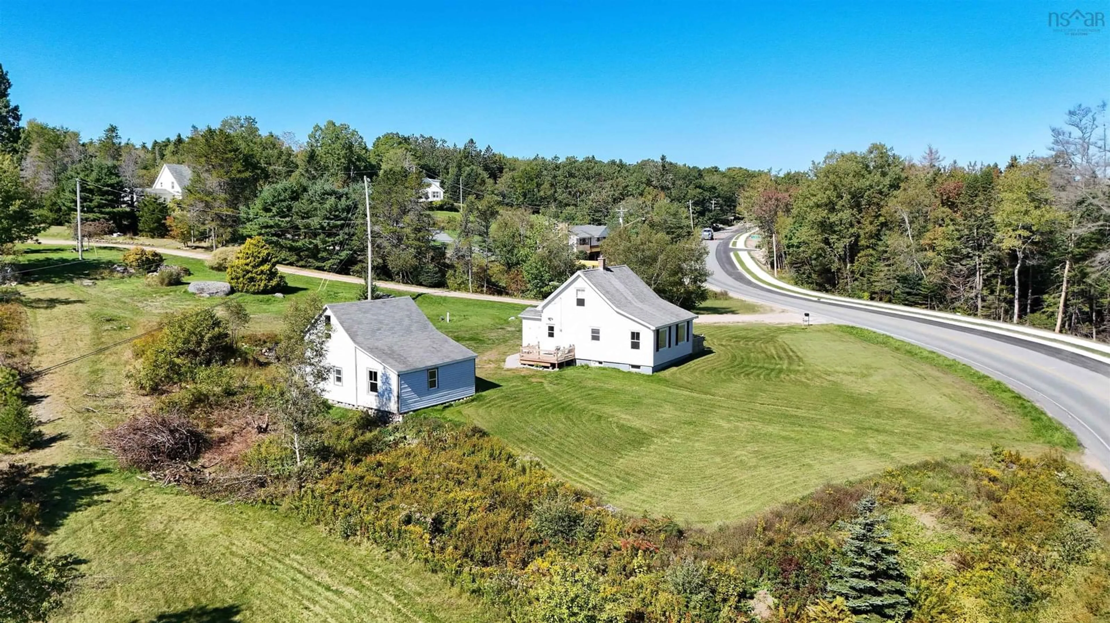A pic from outside/outdoor area/front of a property/back of a property/a pic from drone, unknown for 150 Highway 329, Fox Point Nova Scotia B0J 1T0