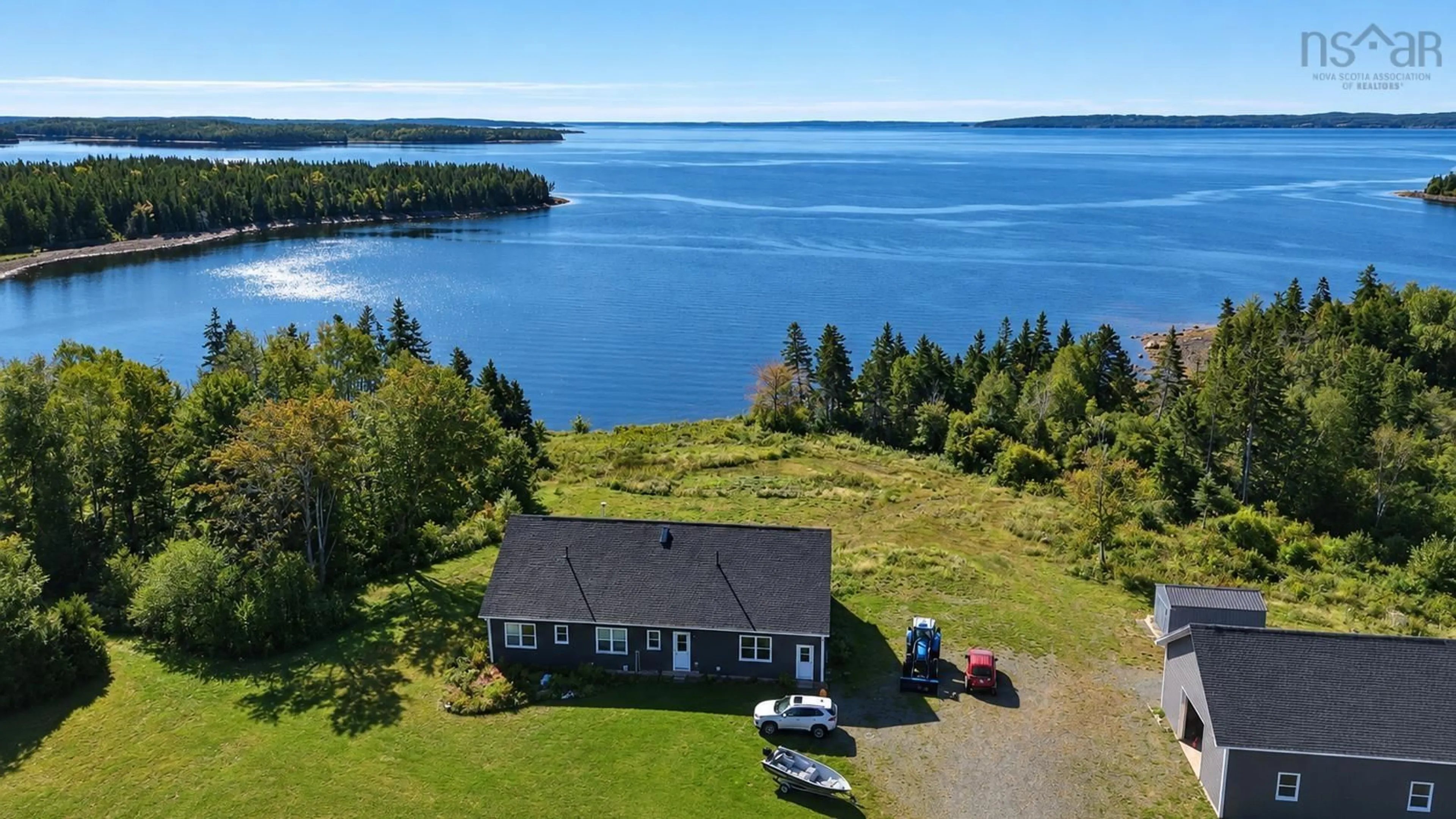 A pic from outside/outdoor area/front of a property/back of a property/a pic from drone, water/lake/river/ocean view for 2285 Port Malcolm Road, Port Malcolm Nova Scotia B9A 1Z6