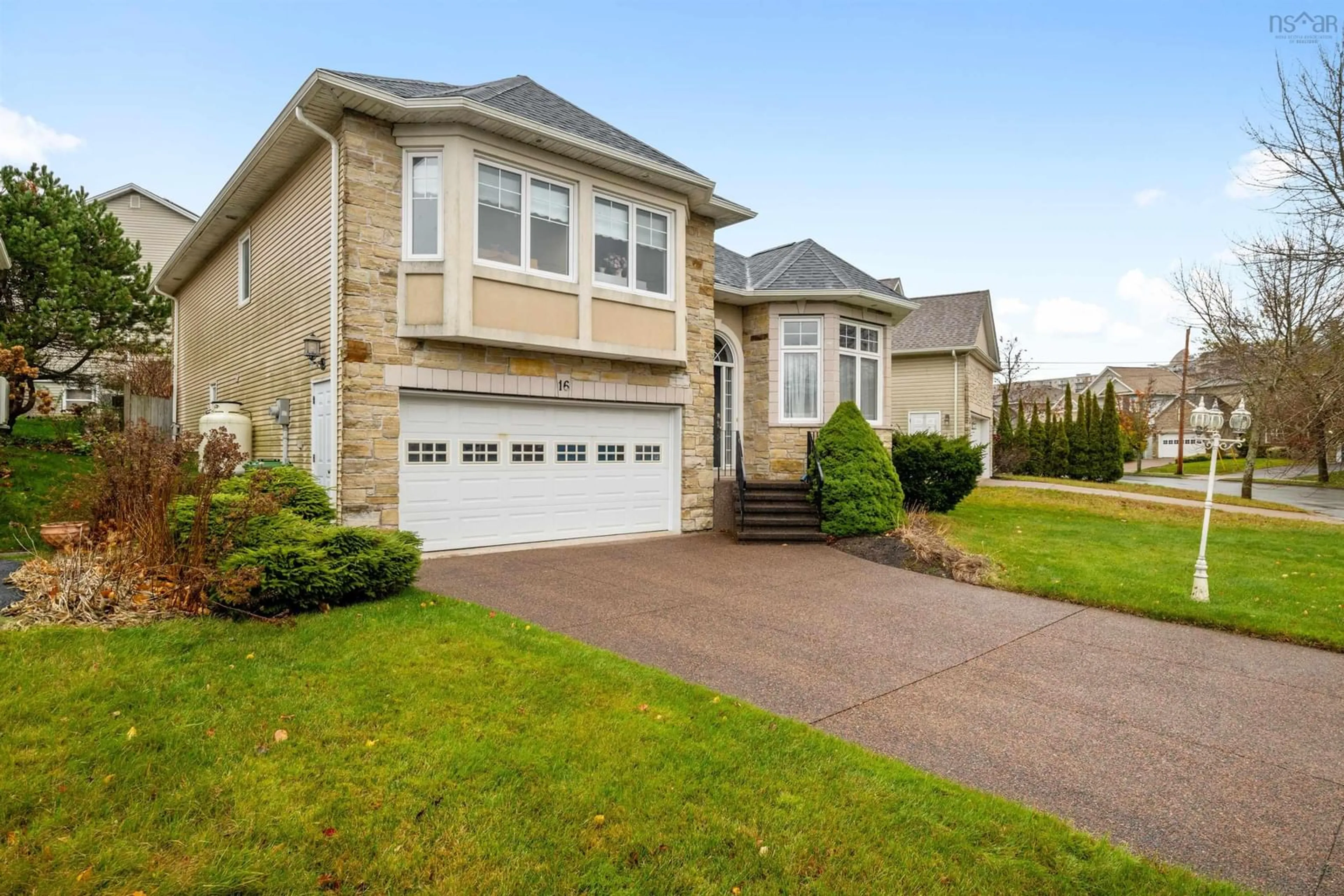 Home with vinyl exterior material, street for 16 Ridgepark Lane, Halifax Nova Scotia B3N 3J2