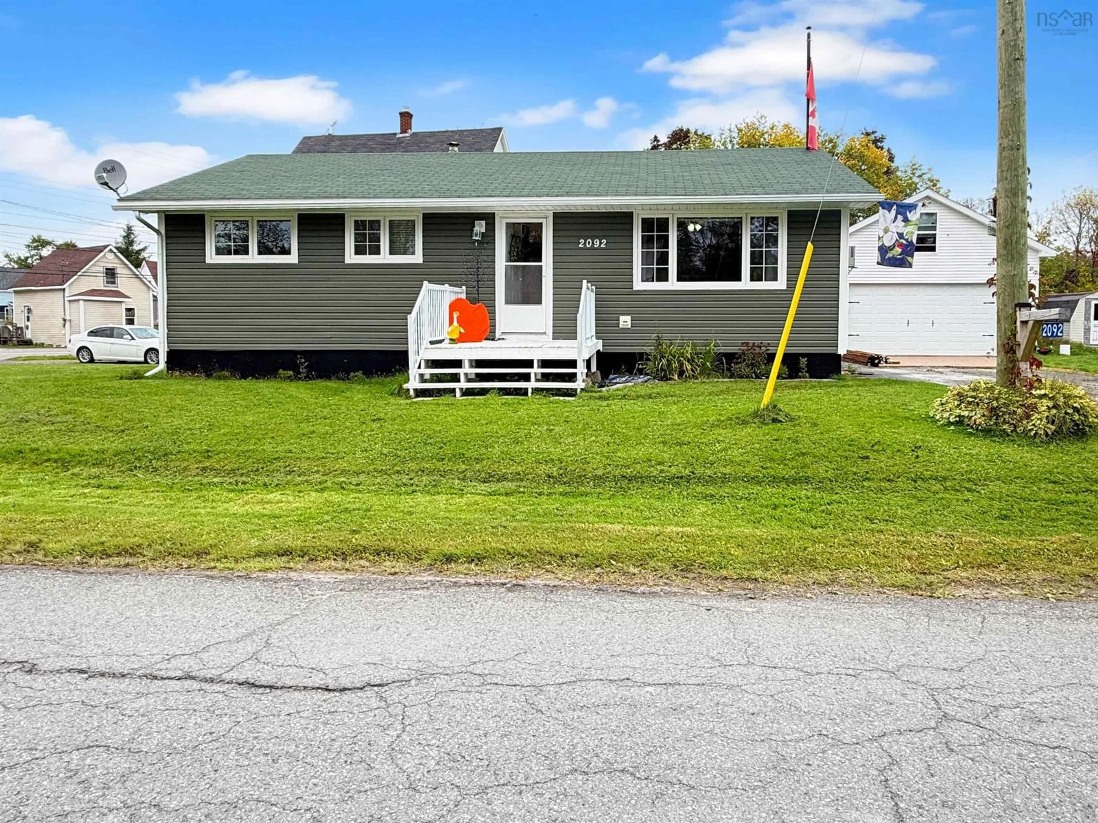 Home with vinyl exterior material, street for 2092 Macquarrie Ave, Westville Nova Scotia B0K 2A0