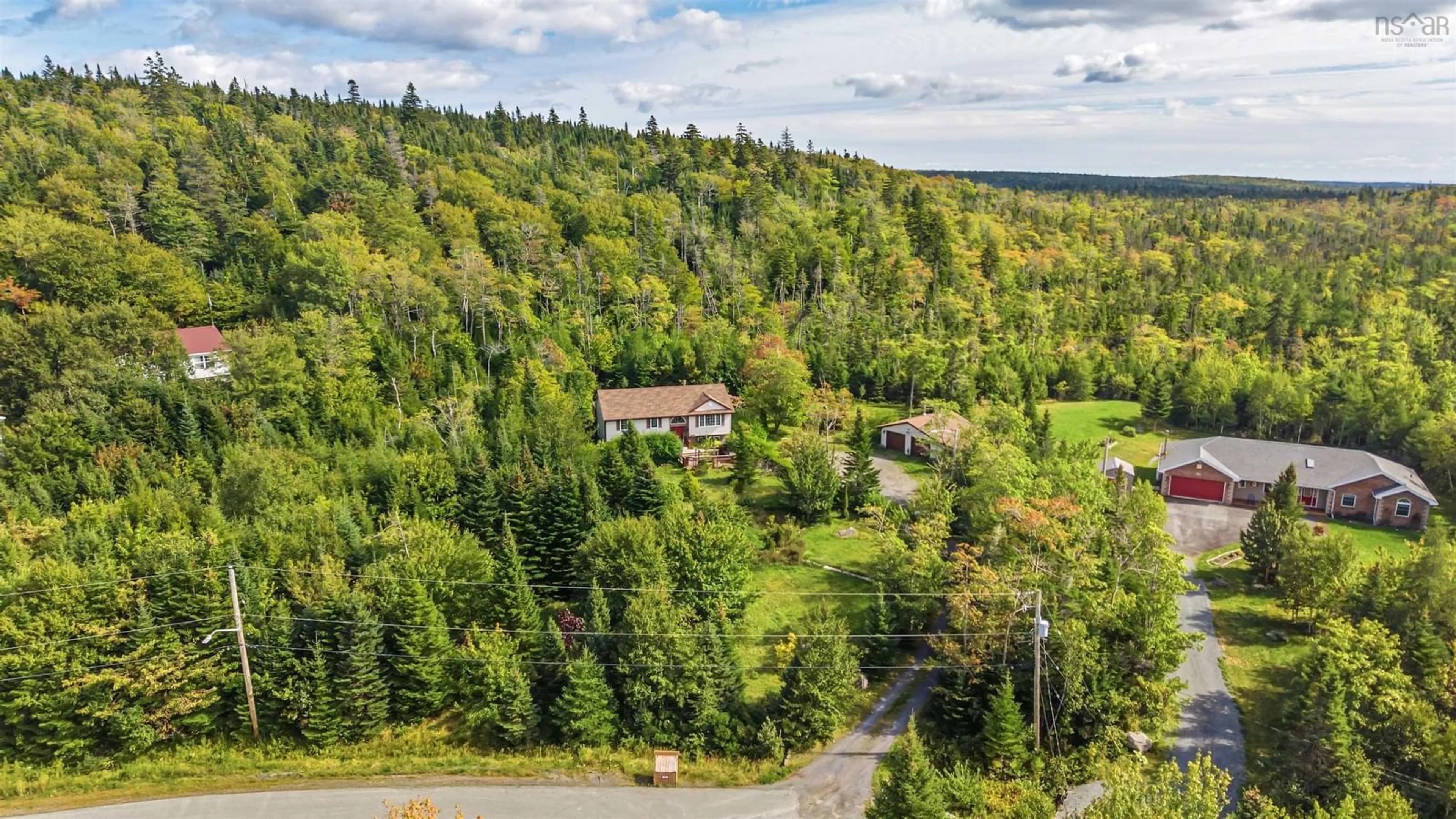 A pic from outside/outdoor area/front of a property/back of a property/a pic from drone, forest/trees view for 38 Charles Meade Dr, Williamswood Nova Scotia B3V 1B4