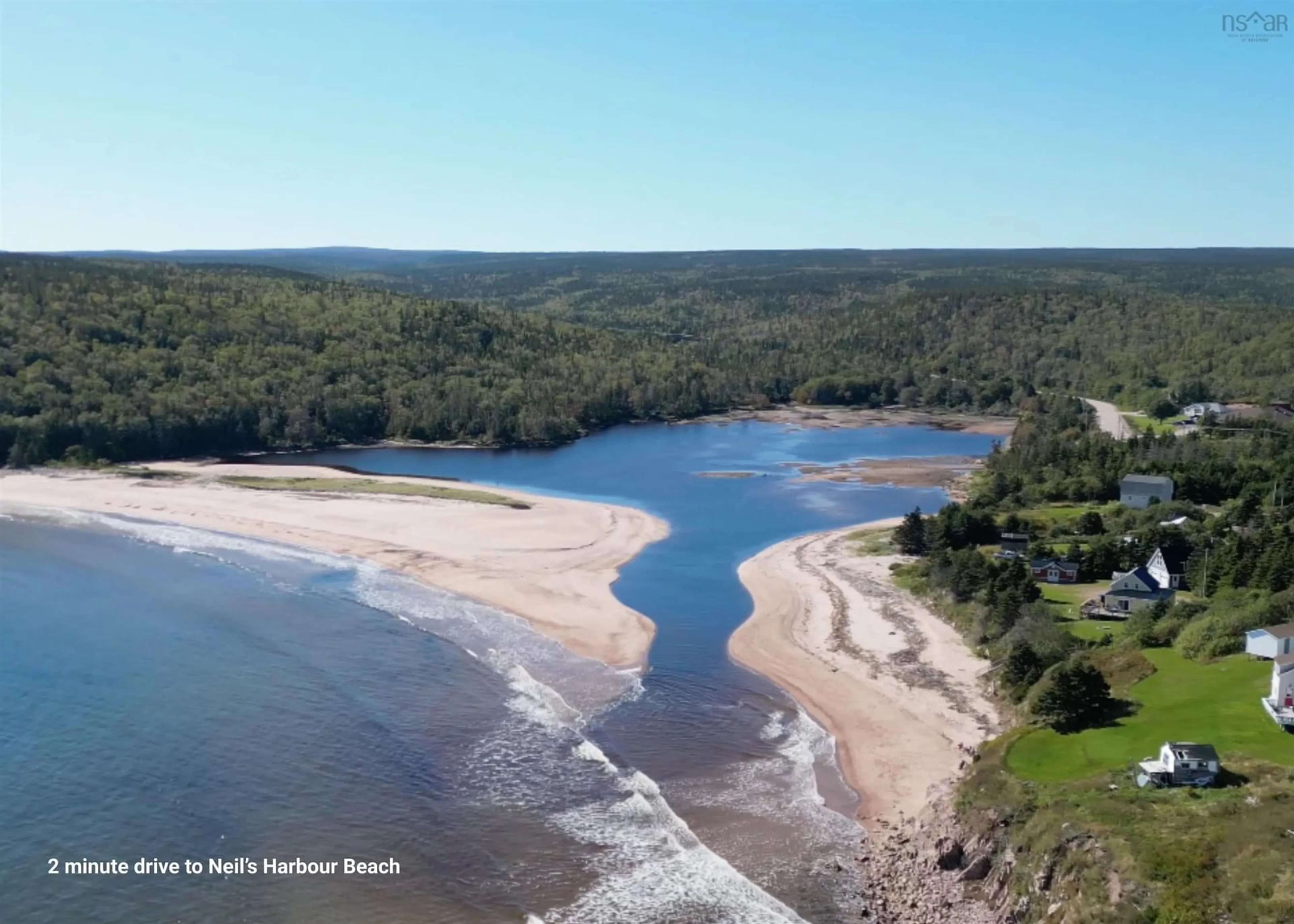 A pic from outside/outdoor area/front of a property/back of a property/a pic from drone, water/lake/river/ocean view for 96 Ocean View Drive, Neils Harbour Nova Scotia B0C 1G0