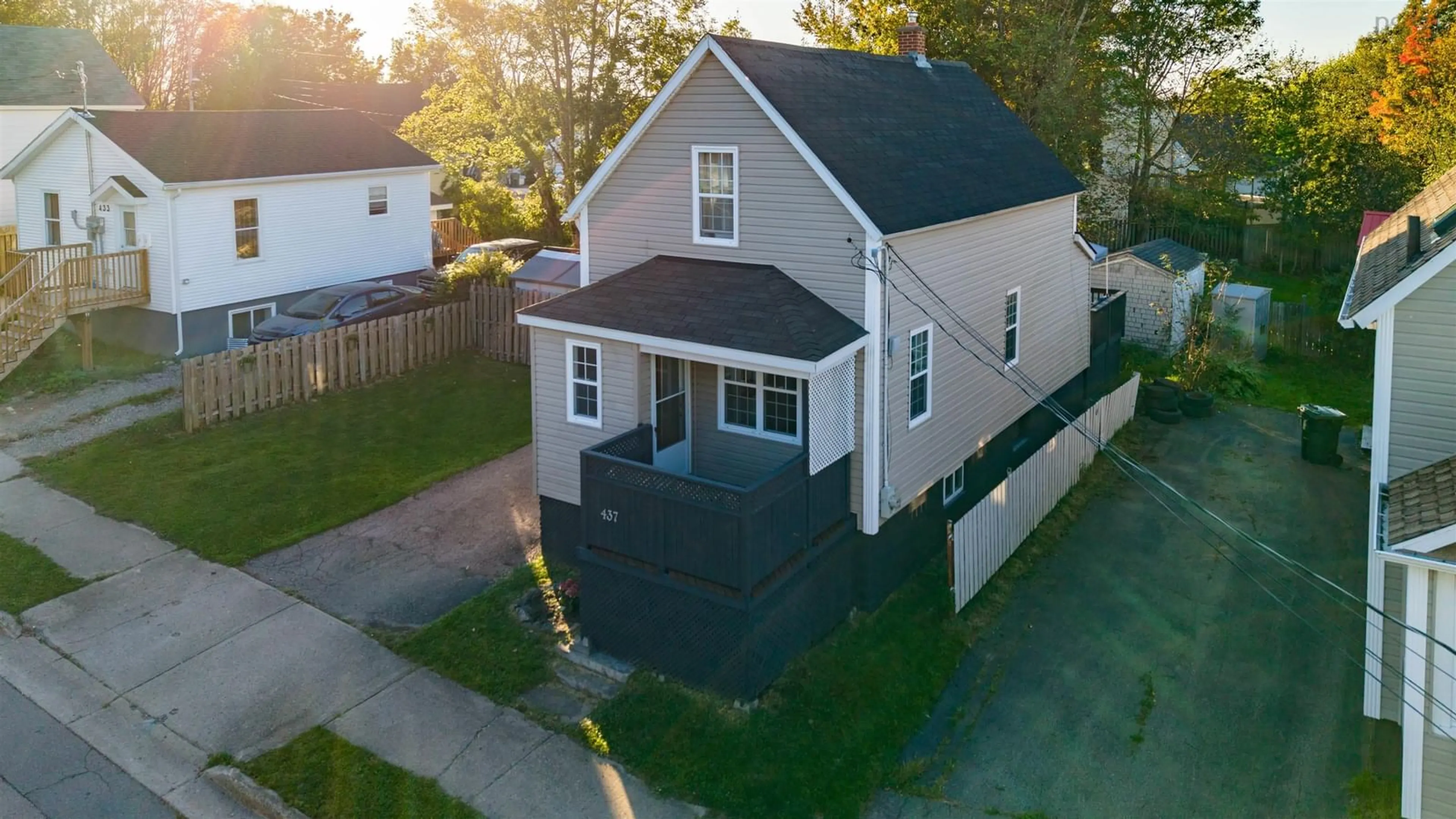 A pic from outside/outdoor area/front of a property/back of a property/a pic from drone, street for 437 St Peters Rd, Sydney Nova Scotia B1R 4R7