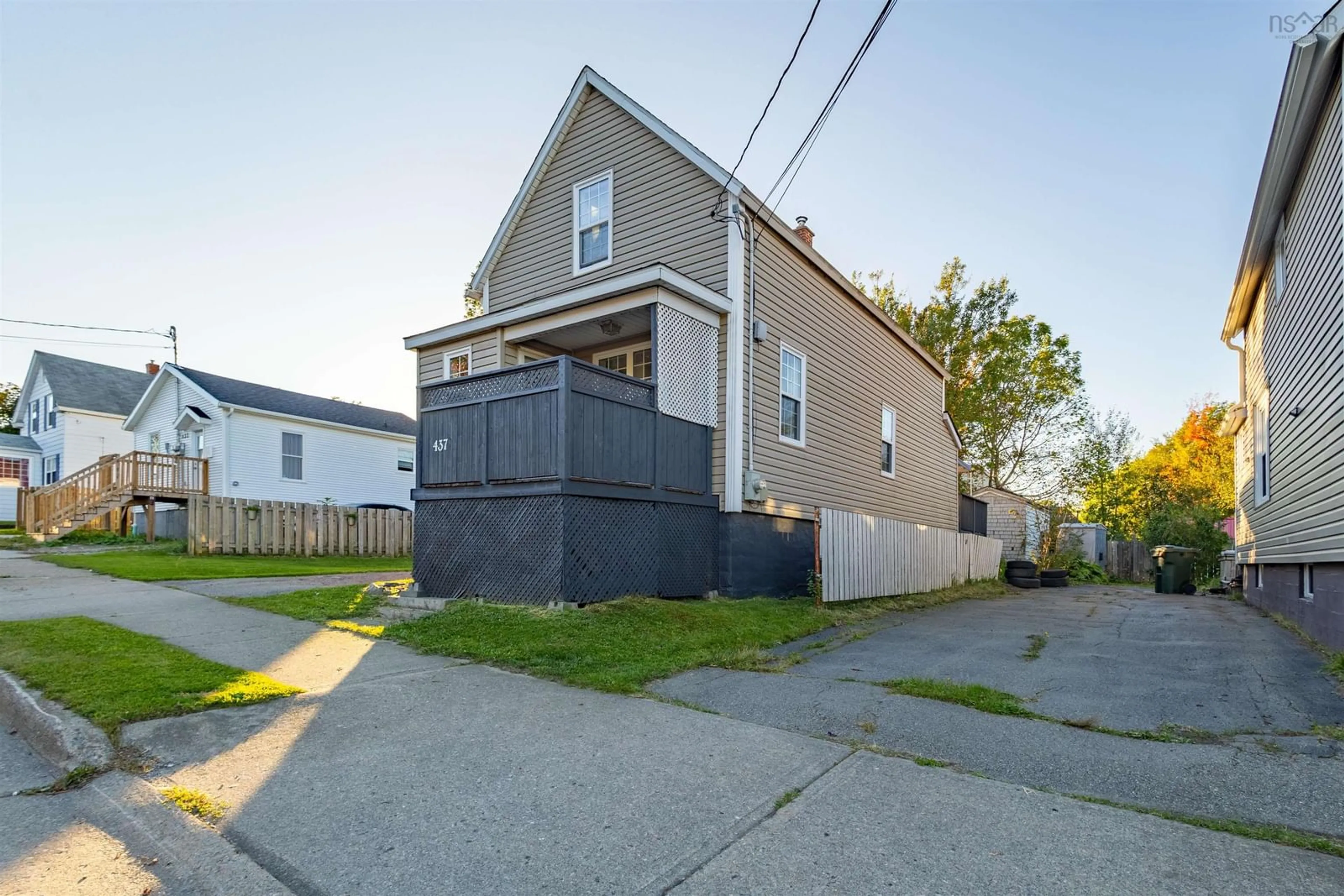 A pic from outside/outdoor area/front of a property/back of a property/a pic from drone, street for 437 St Peters Rd, Sydney Nova Scotia B1R 4R7