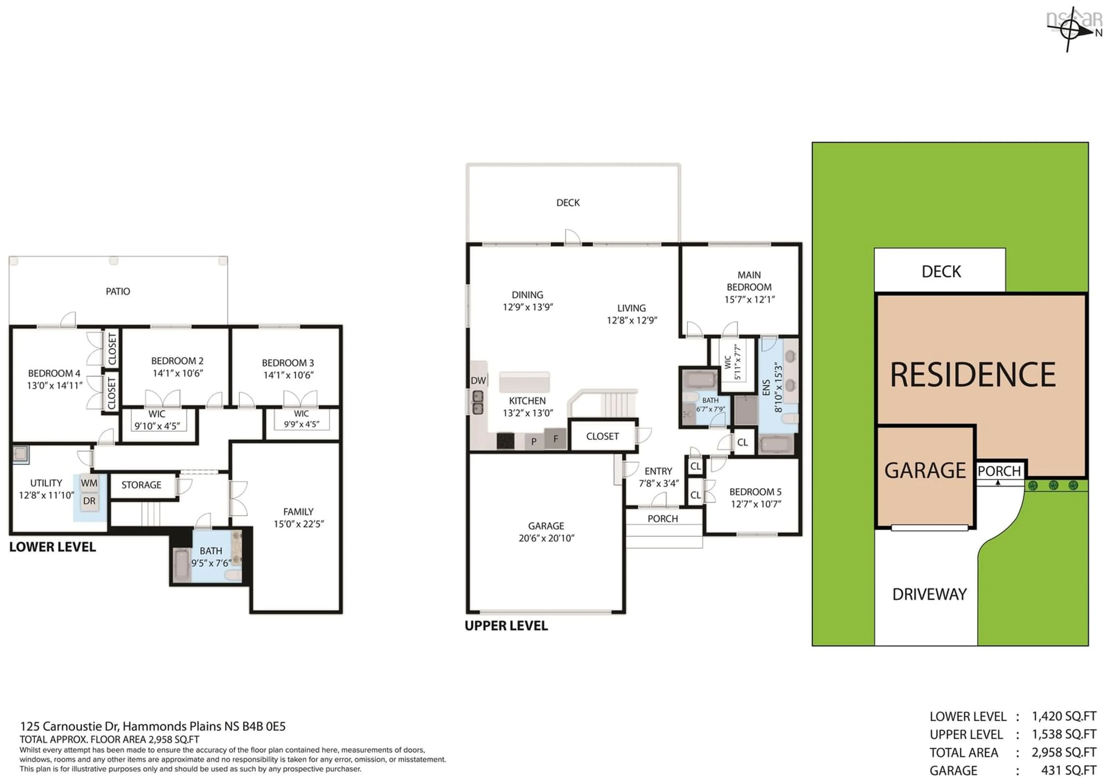 Floor plan for 125 Carnoustie Dr, Hammonds Plains Nova Scotia B4B 0E5