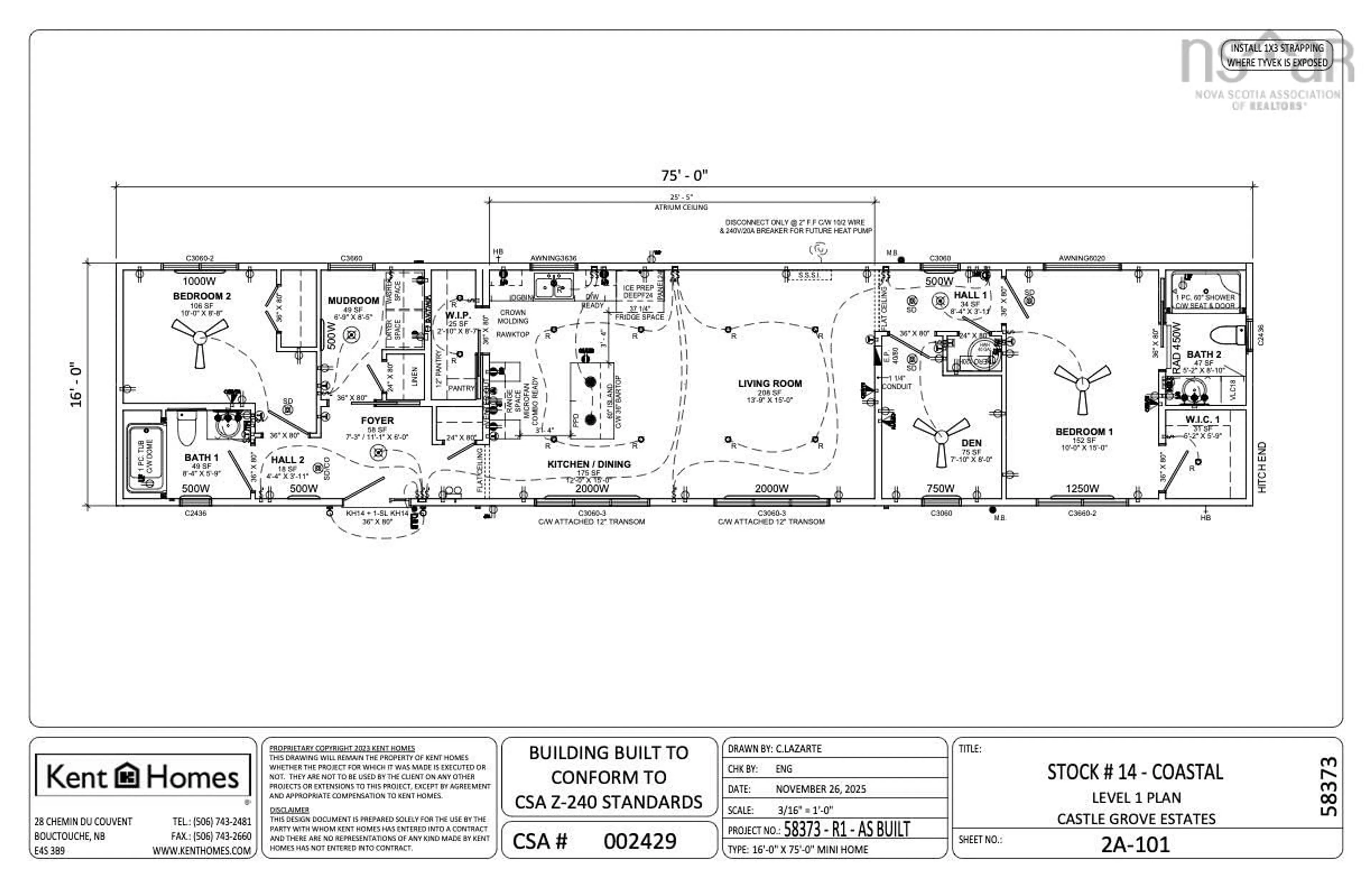 Floor plan for Lot 507 Fulton, Elmsdale Nova Scotia B2S 0H4