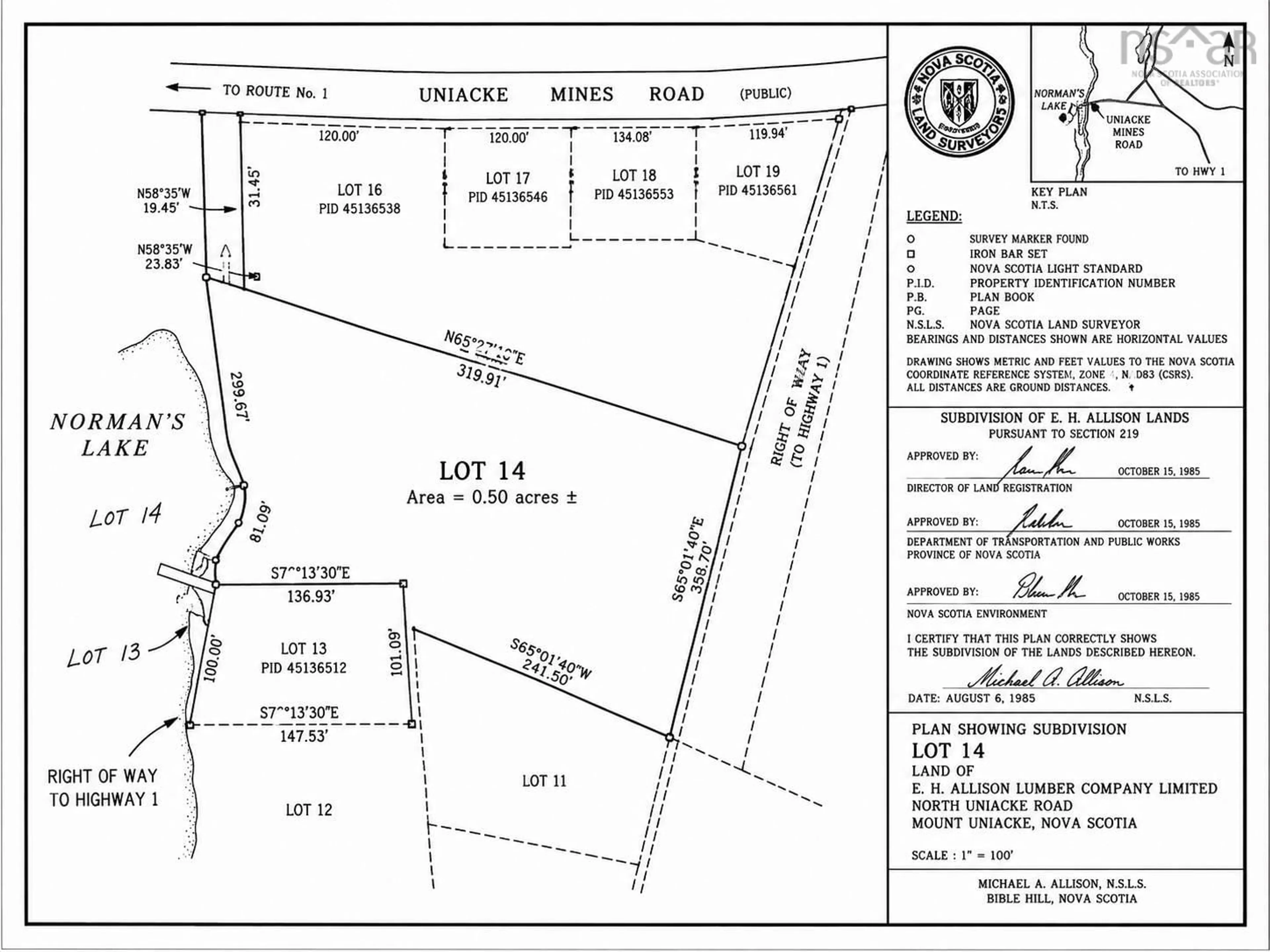 Picture of a map for Lot 14 & Lot B North Uniacke Lake Rd, Mount Uniacke Nova Scotia B0N 1Z0