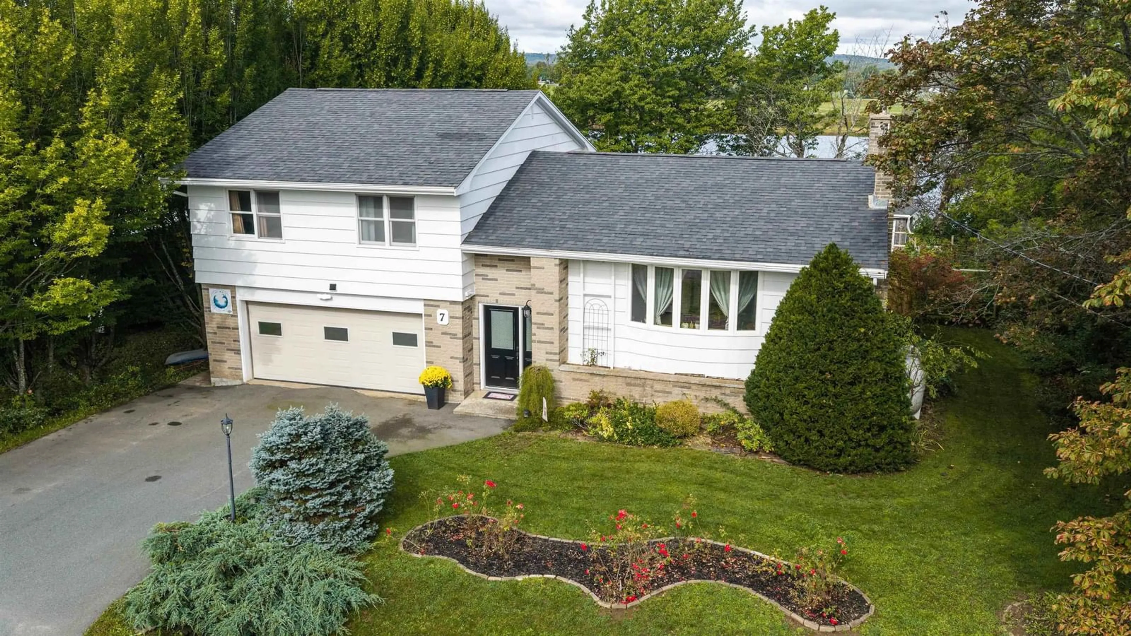 Home with vinyl exterior material, street for 7 Lakeview Dr, Windsor Nova Scotia B0N 2T0