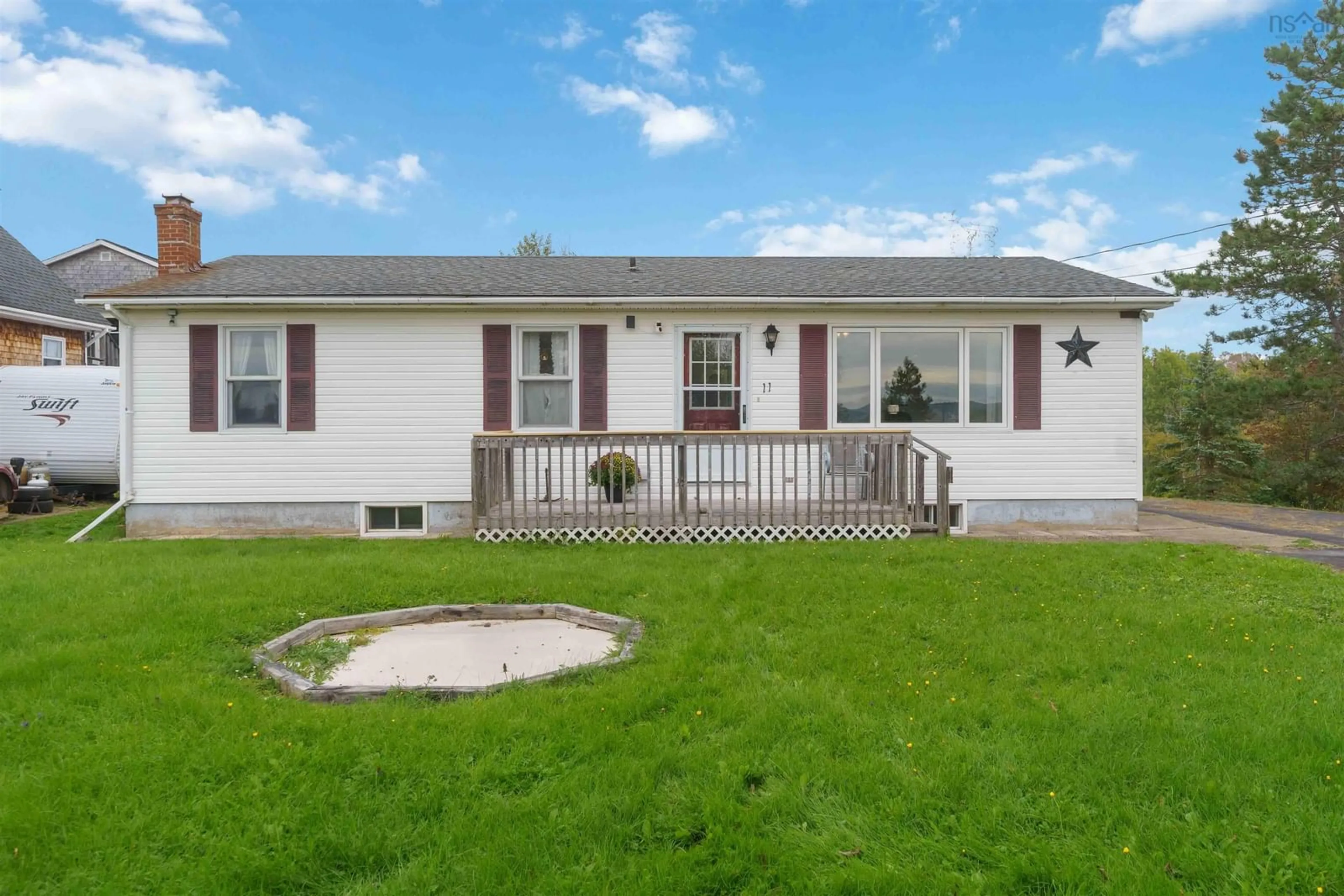Home with vinyl exterior material, street for 11 Green Lane, Falmouth Nova Scotia B0P 1P0