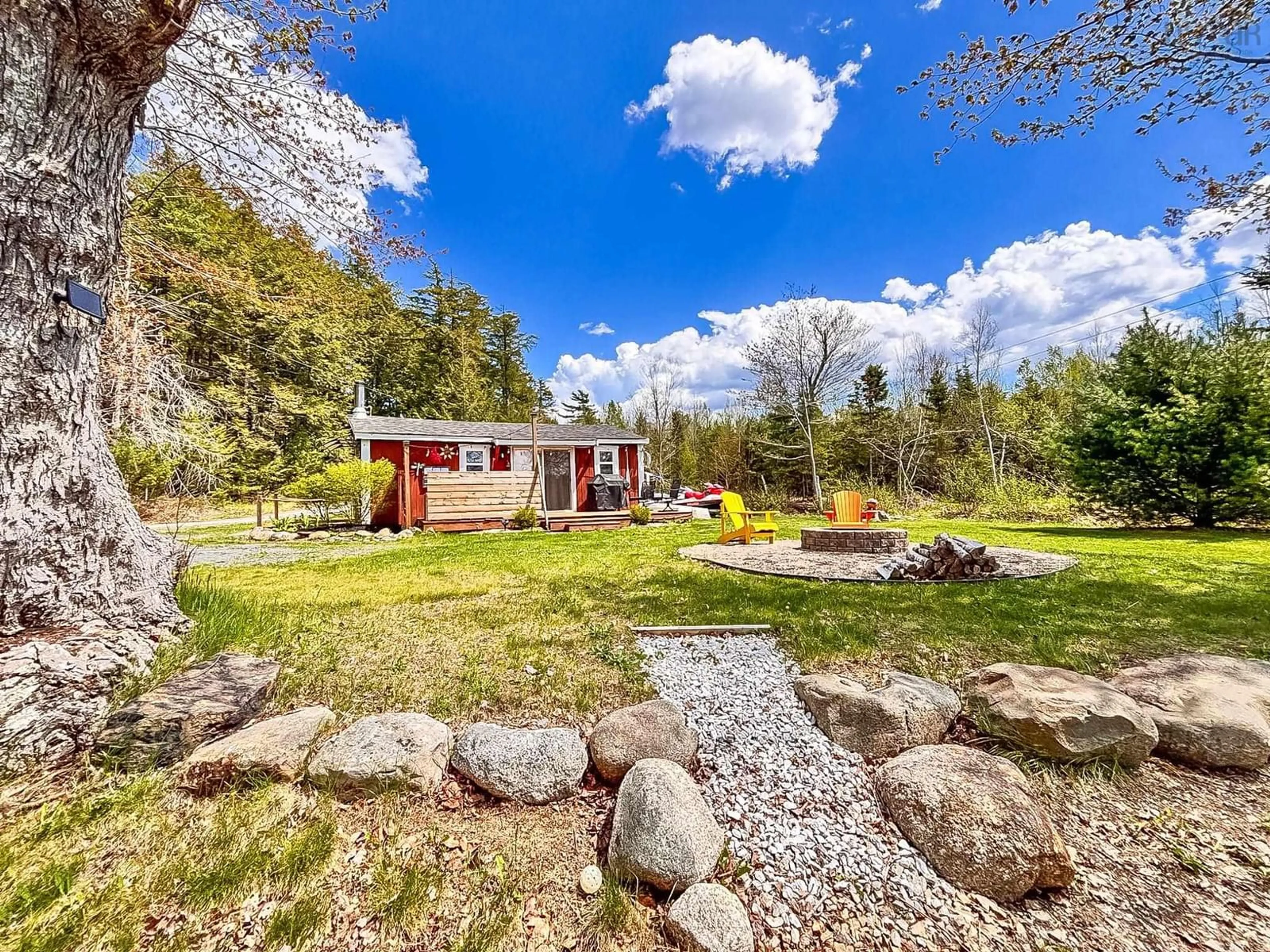 A pic from outside/outdoor area/front of a property/back of a property/a pic from drone, water/lake/river/ocean view for 31 Flossie Lane, Buckfield Nova Scotia B0T 1E0