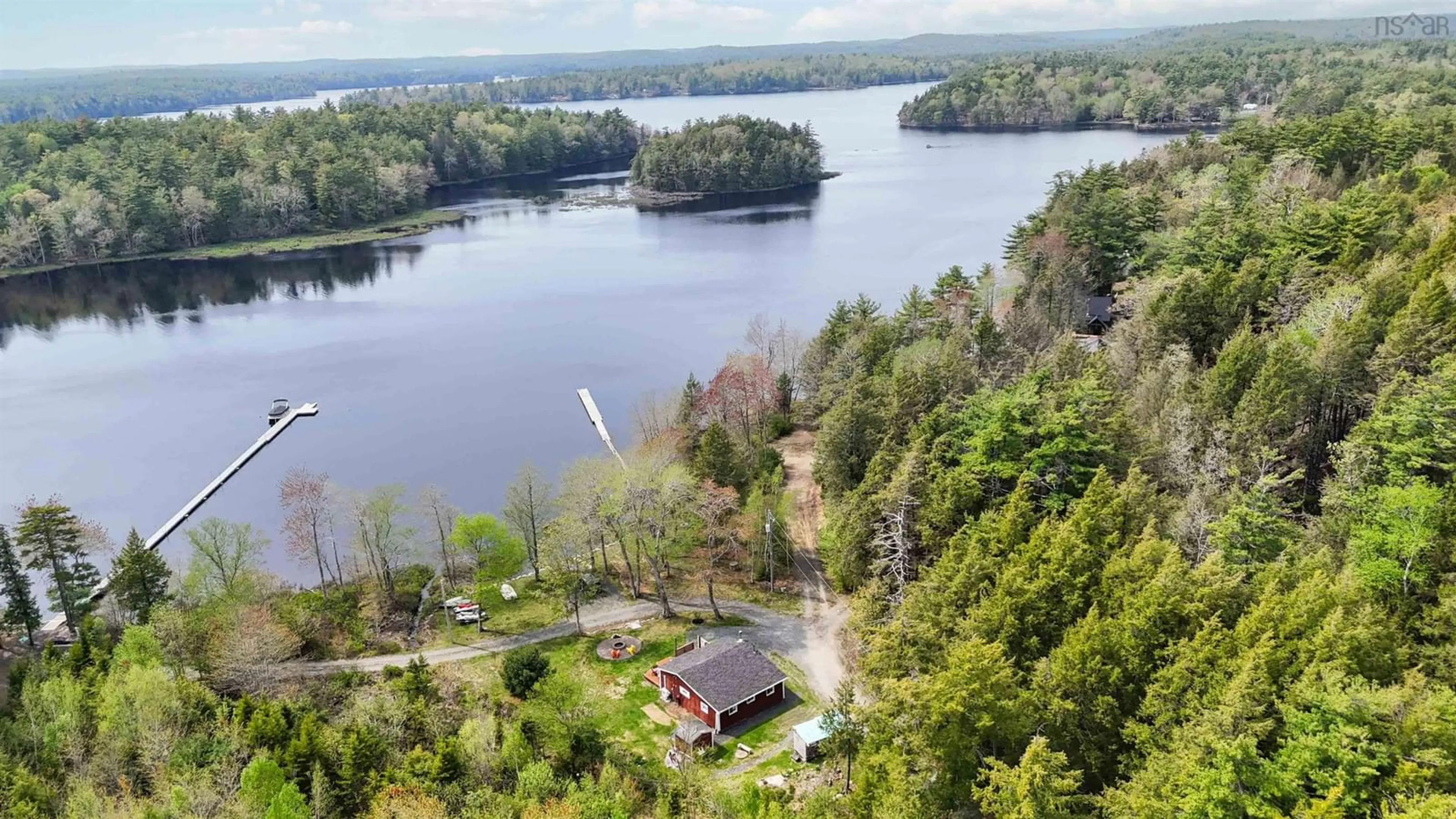 A pic from outside/outdoor area/front of a property/back of a property/a pic from drone, water/lake/river/ocean view for 31 Flossie Lane, Buckfield Nova Scotia B0T 1E0
