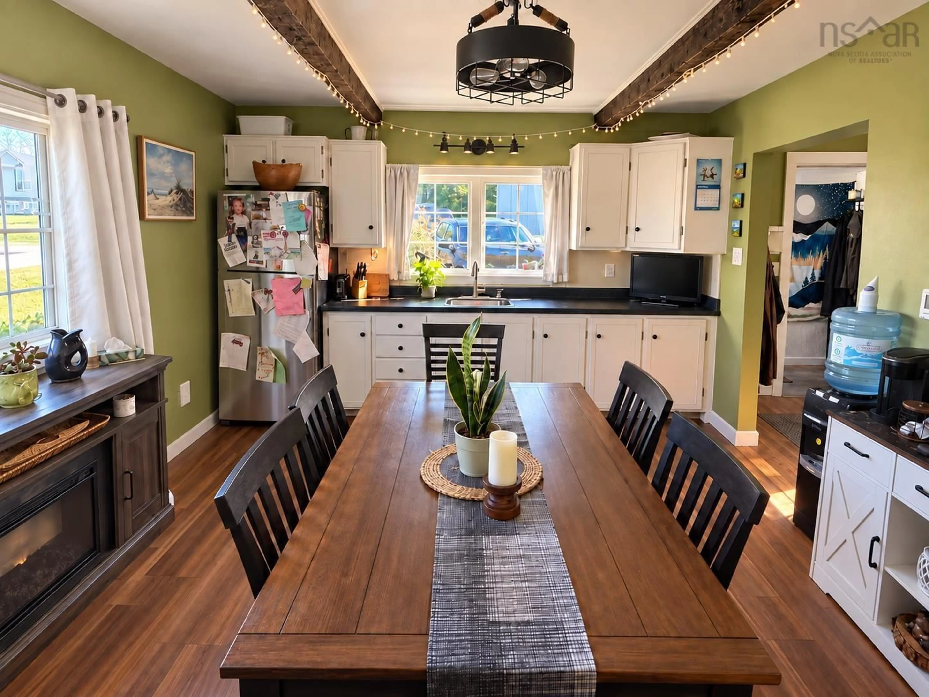 Open concept kitchen, wood/laminate floor for 3281 Highway 1, Port Maitland Nova Scotia B5A 5T4