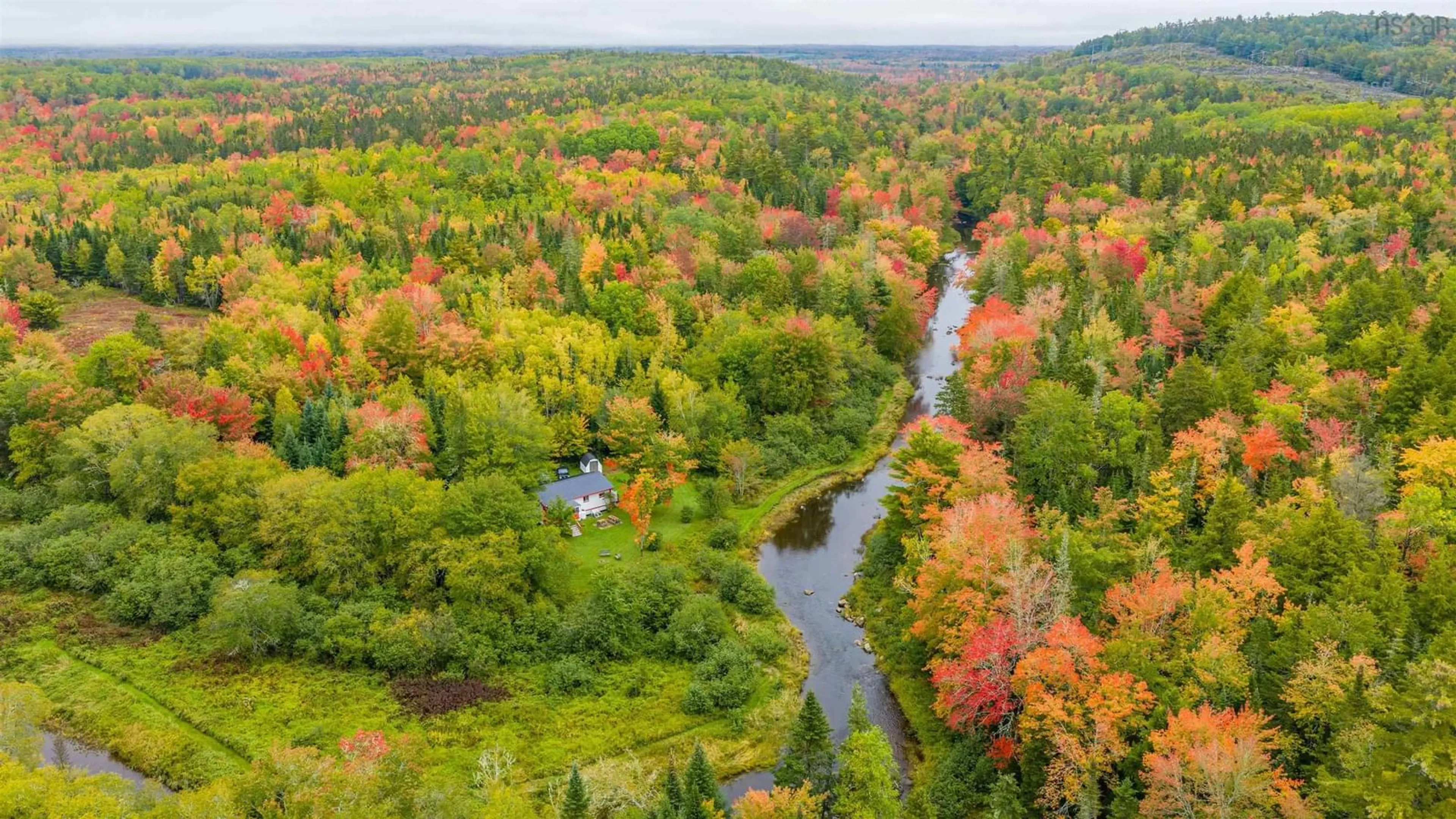 A pic from outside/outdoor area/front of a property/back of a property/a pic from drone, water/lake/river/ocean view for 107 Old Barr Rd, Nine Mile River Nova Scotia B2S 2W3